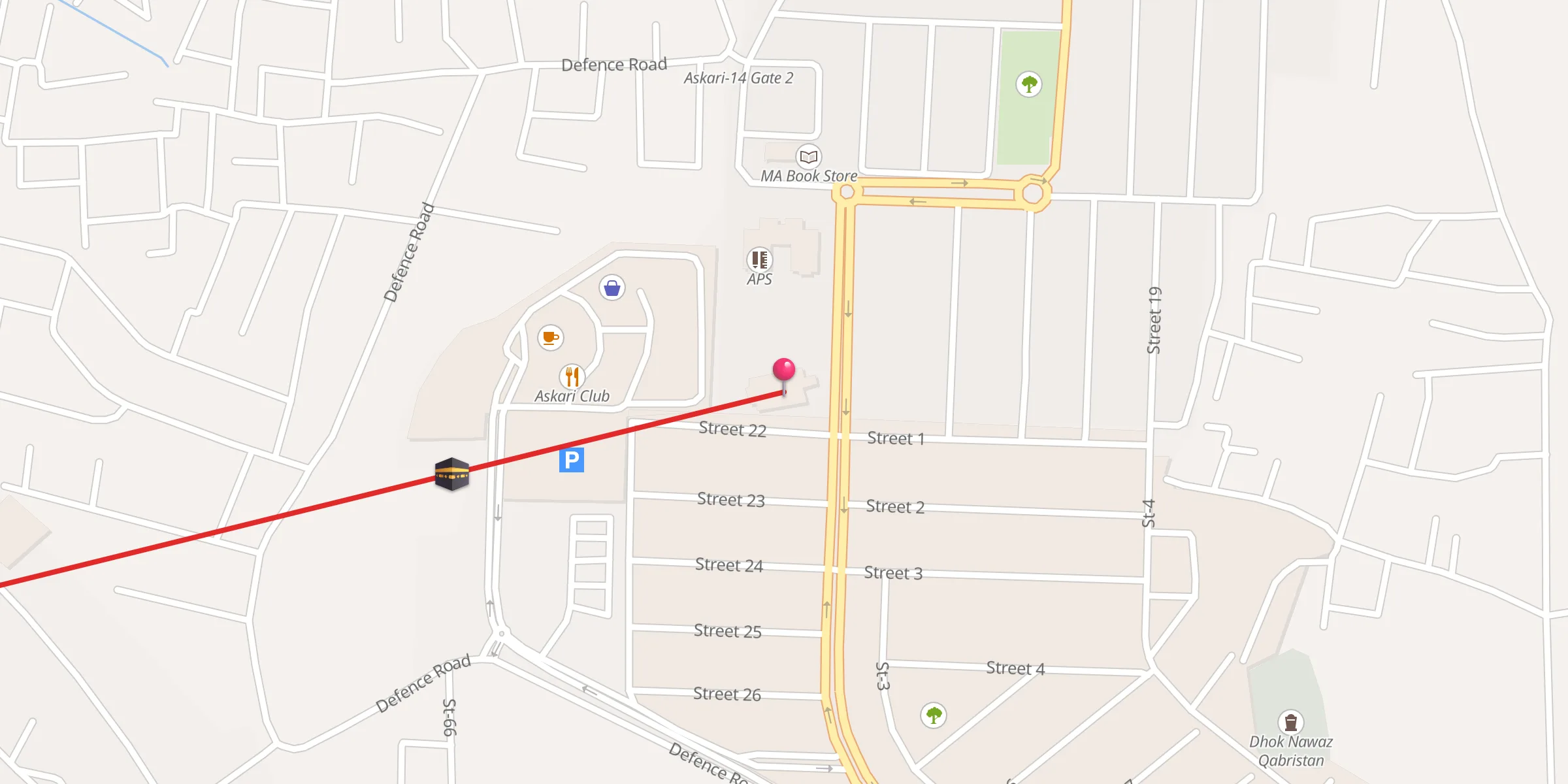 Carte de localisation : Askari 14 Sector A Mosque