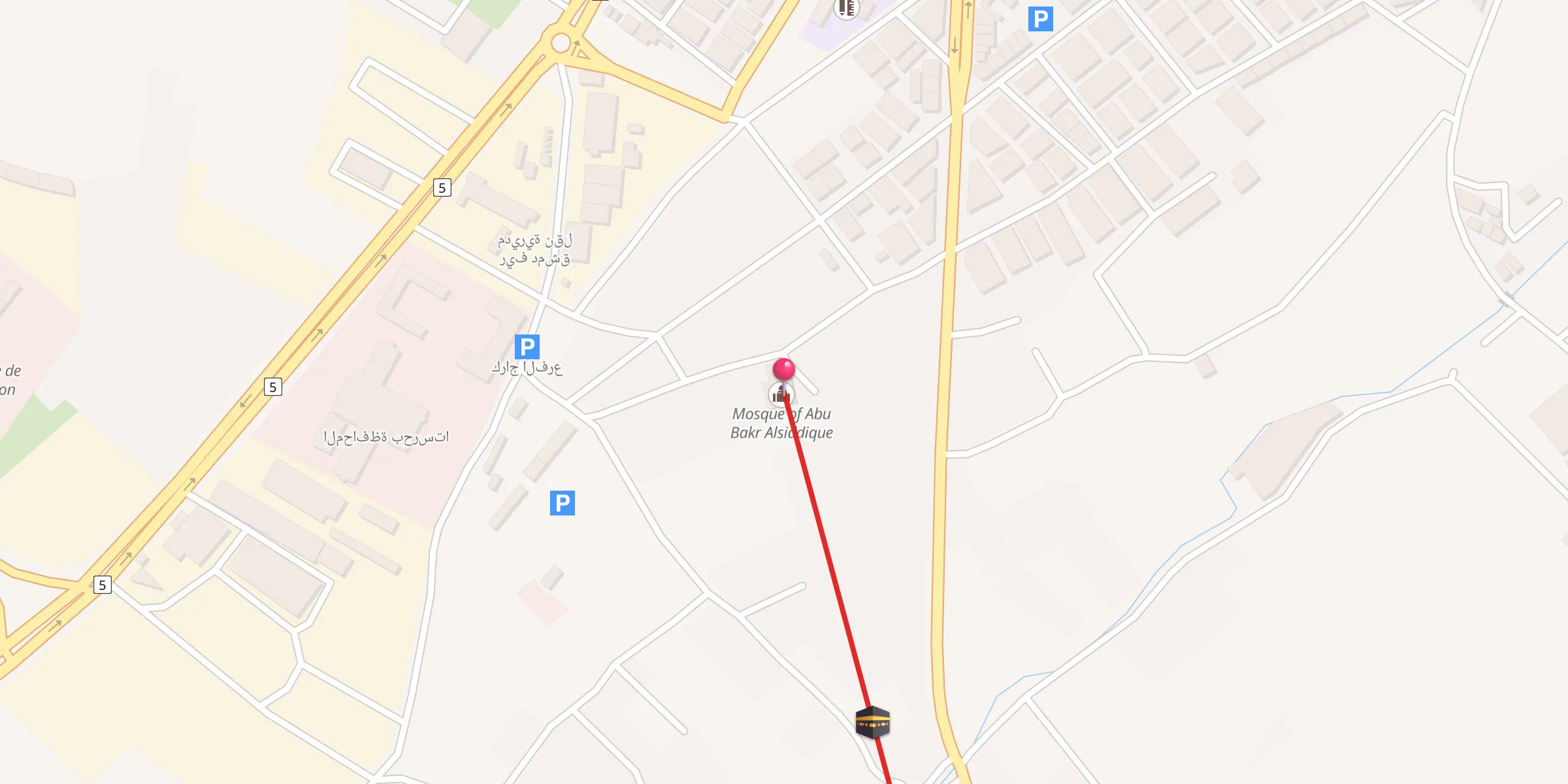 Carte de localisation : جامع أبوبكر الصديق