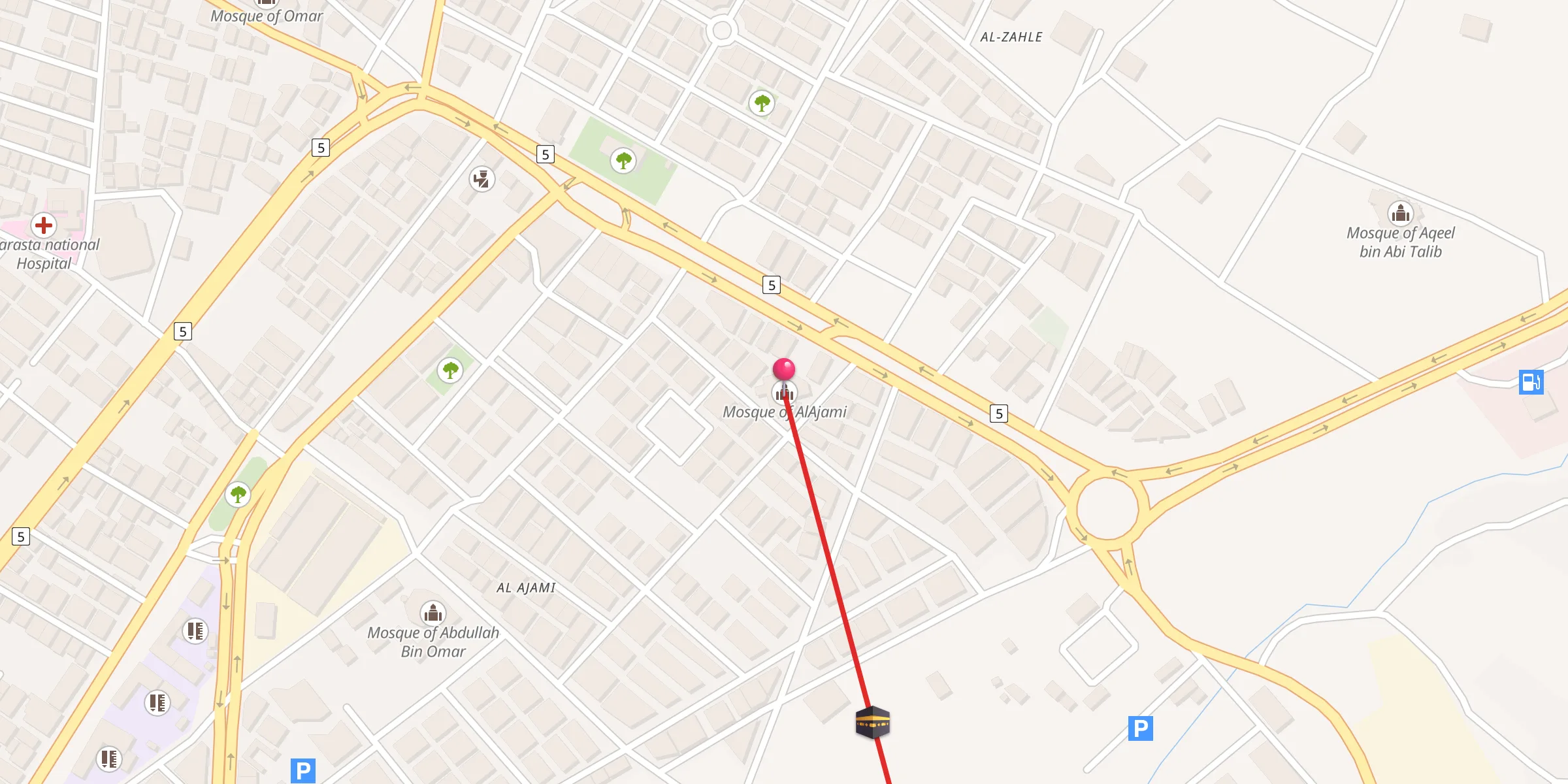 Carte de localisation : جامع العجمي