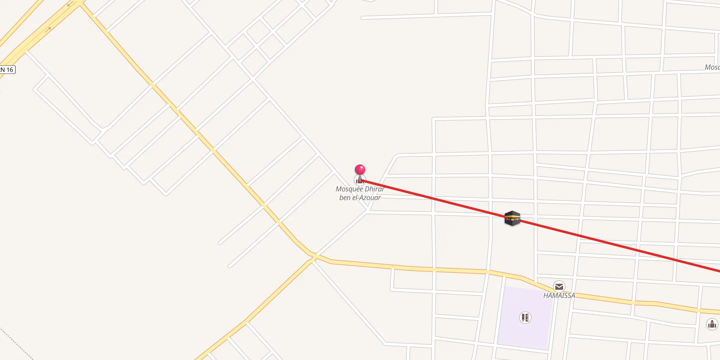 Carte de localisation : Mosquée Dhirar ben el-Azouar