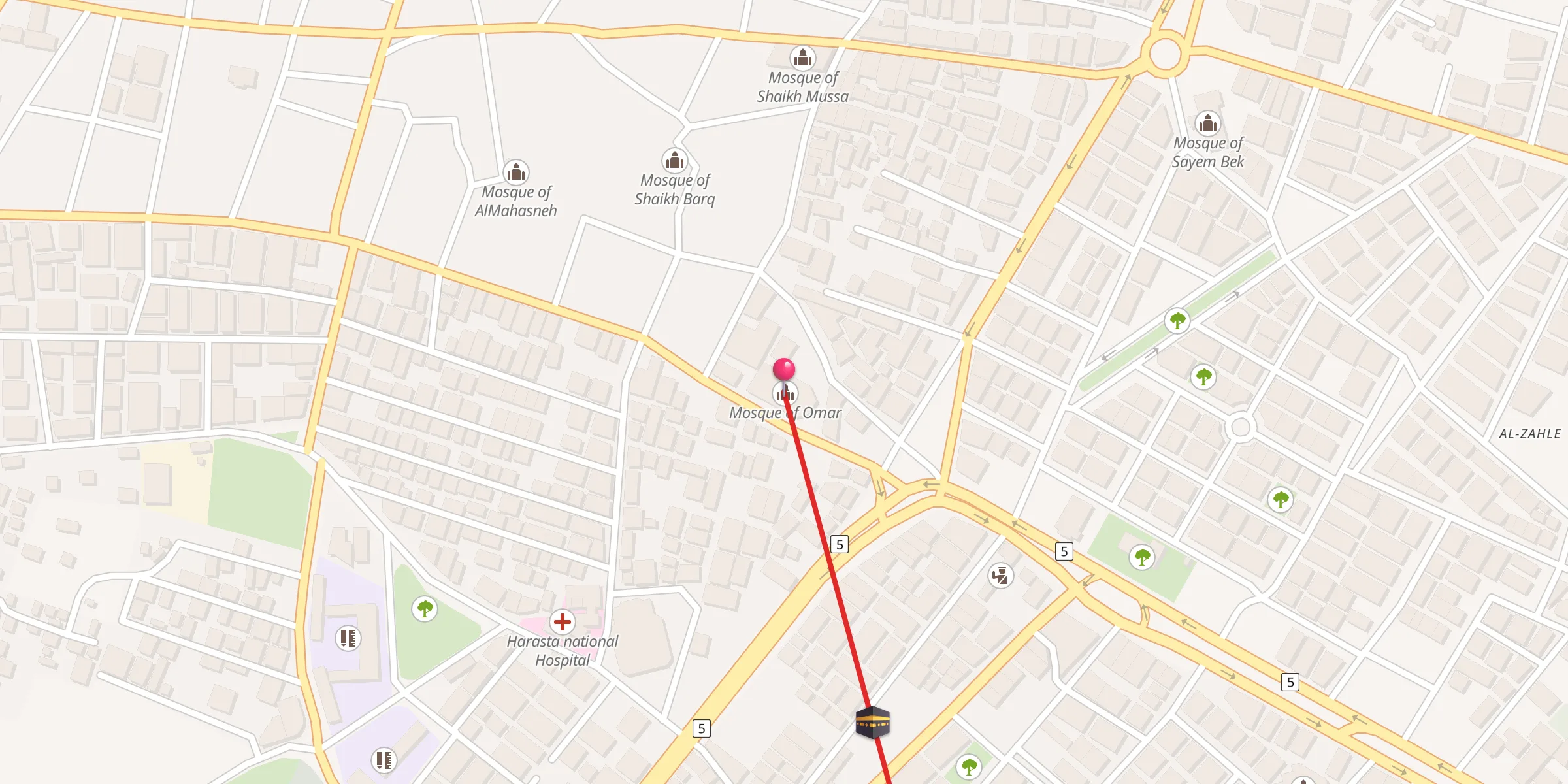Carte de localisation : جامع العمري