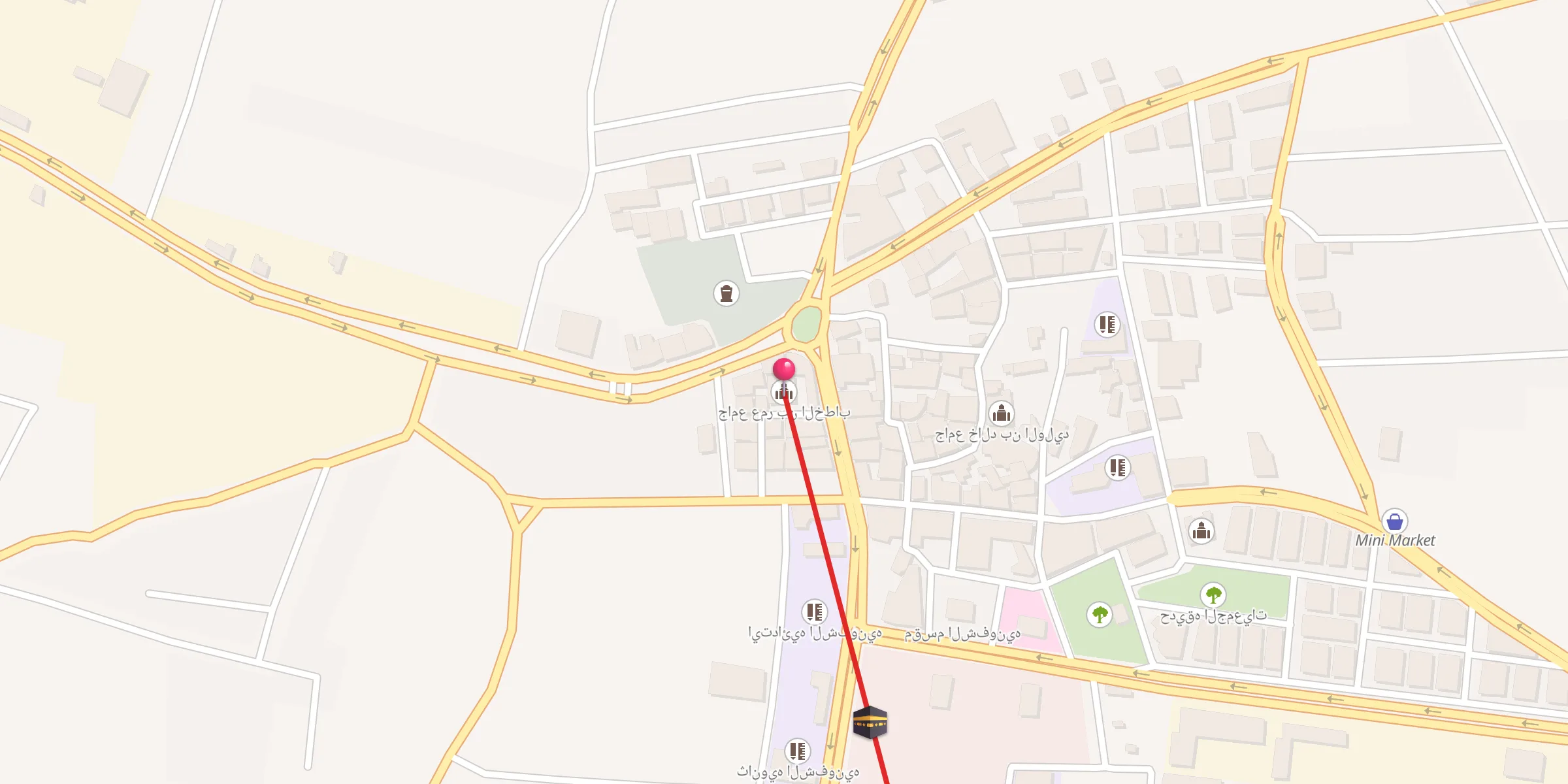 Carte de localisation : جامع عمر بن الخطاب