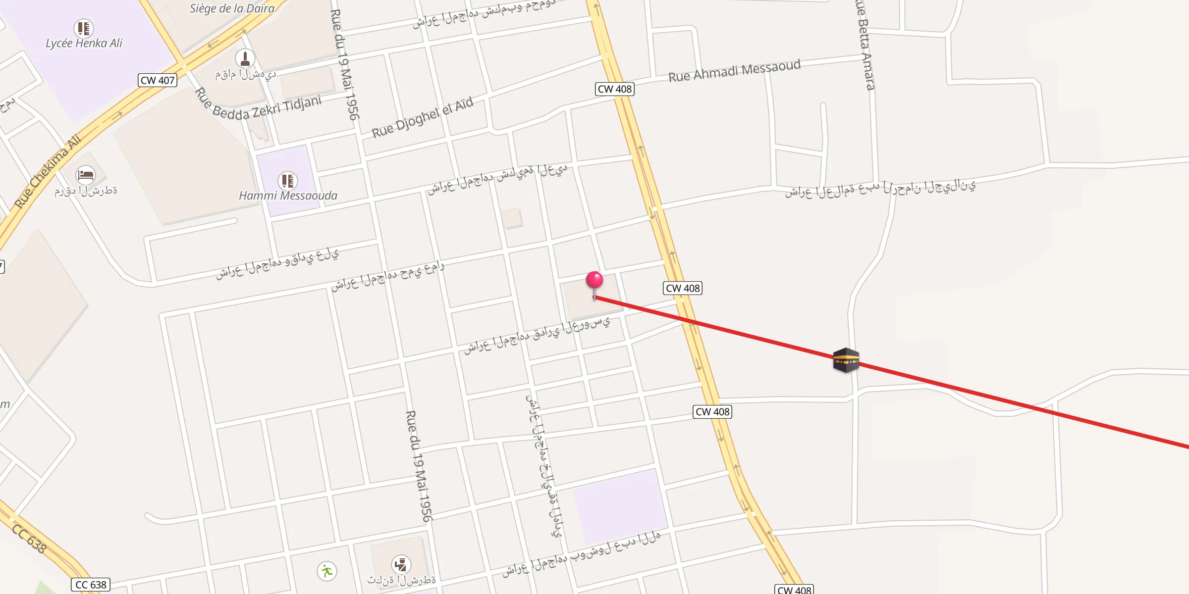 Carte de localisation : Mosquée Abderrahmane El Akhdari;مسجد عبد الرحمان الاخضري