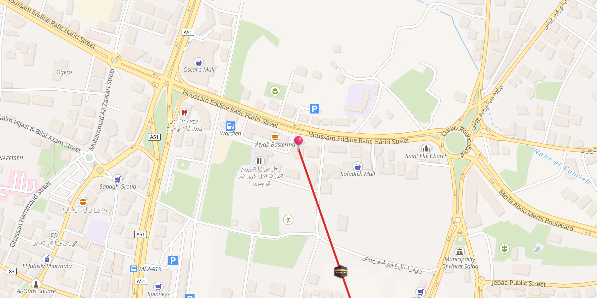 Carte de localisation : مسجد أم المؤمنين عائشة رضي الله عنها