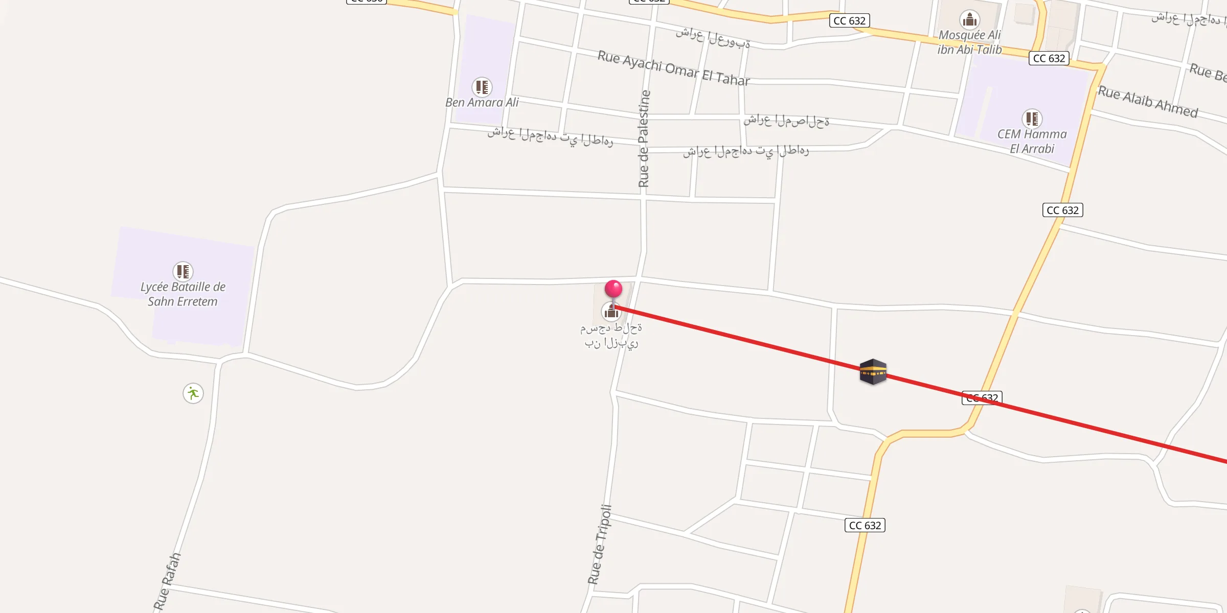 Carte de localisation : مسجد طلحة بن الزبير