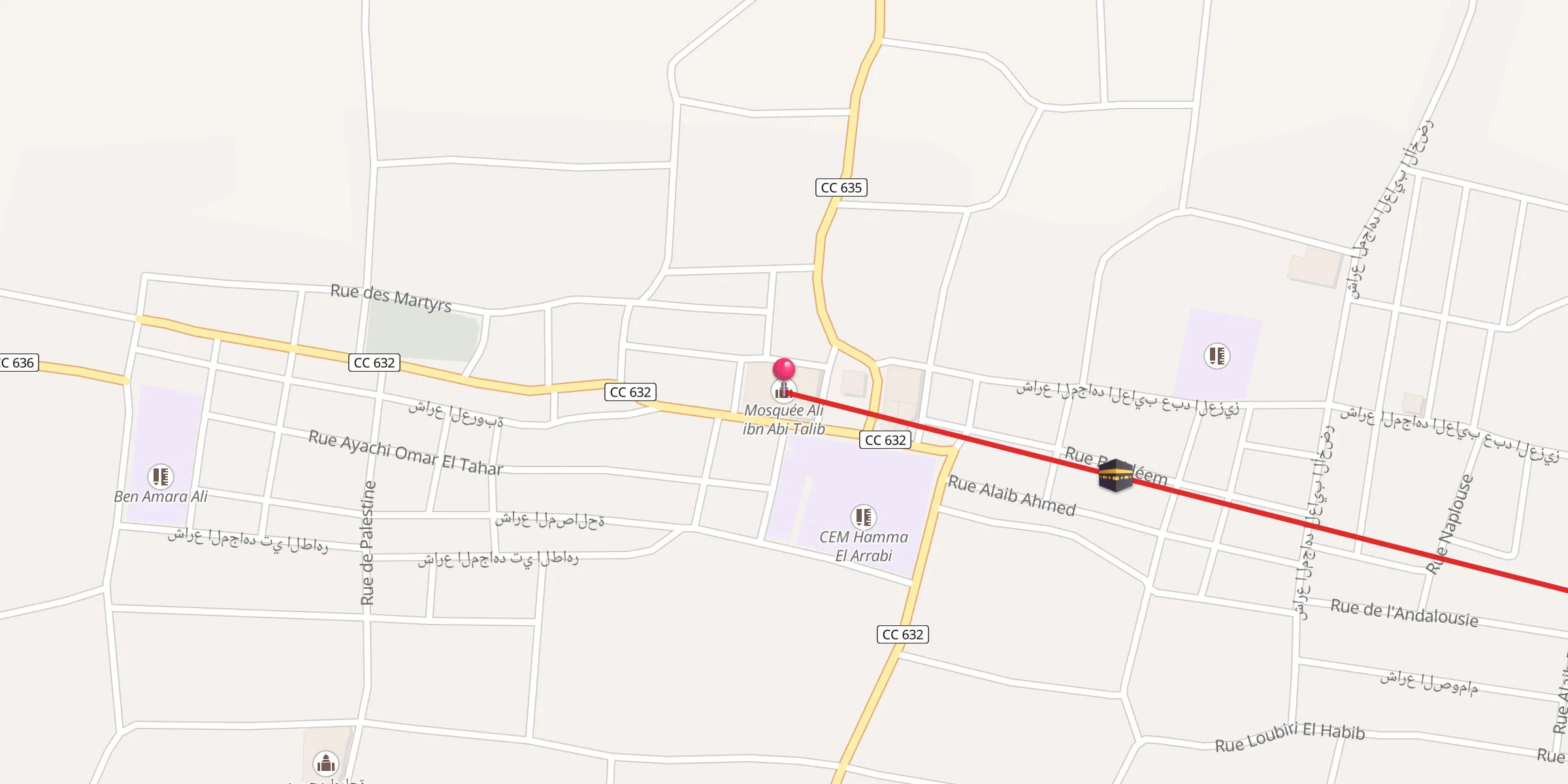 Carte de localisation : مسجد علي بن أبي طالب