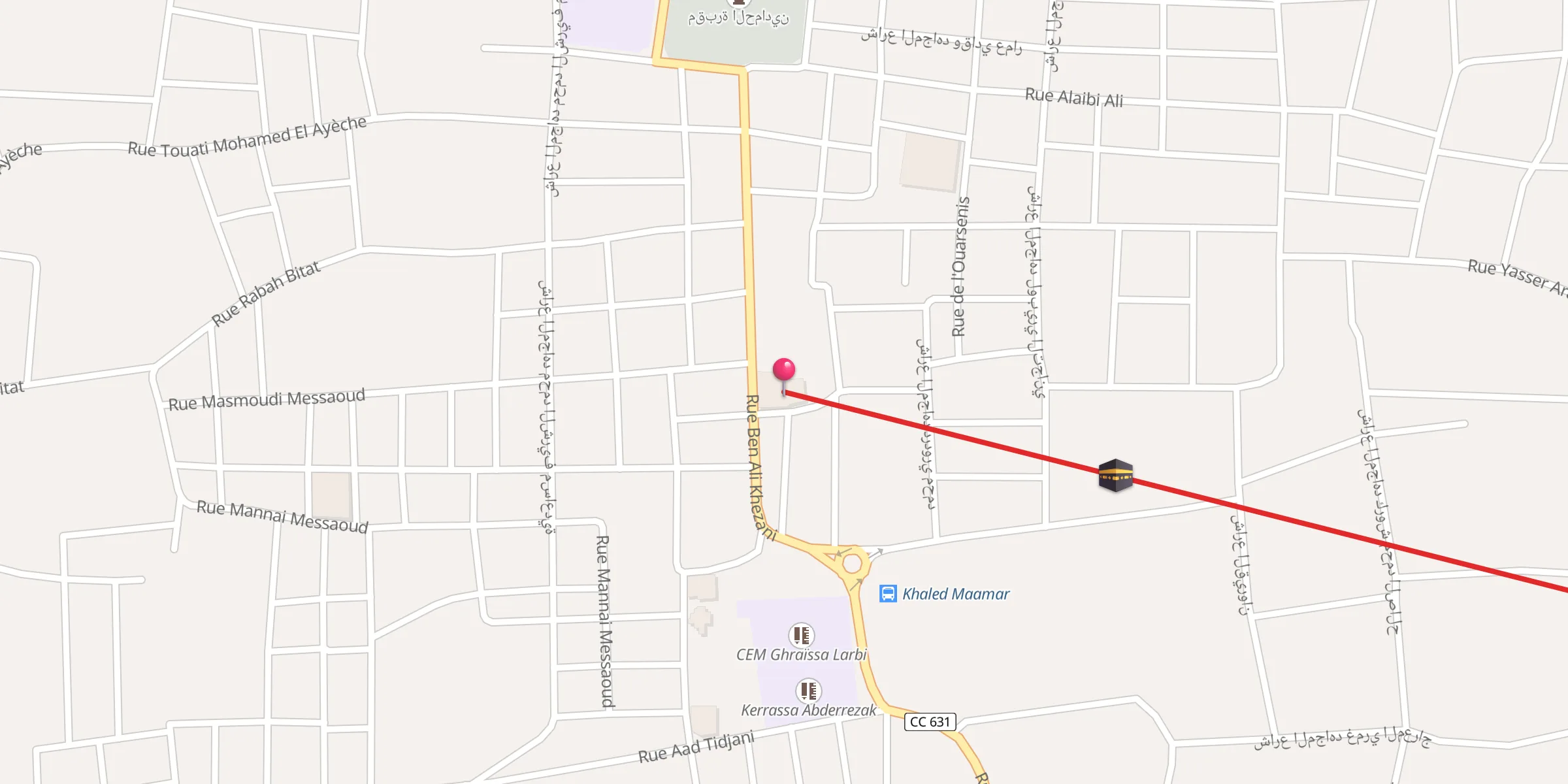 Carte de localisation : Mosquée Sidna Youssef;مسجد سيدنا يوسف عليه السلام