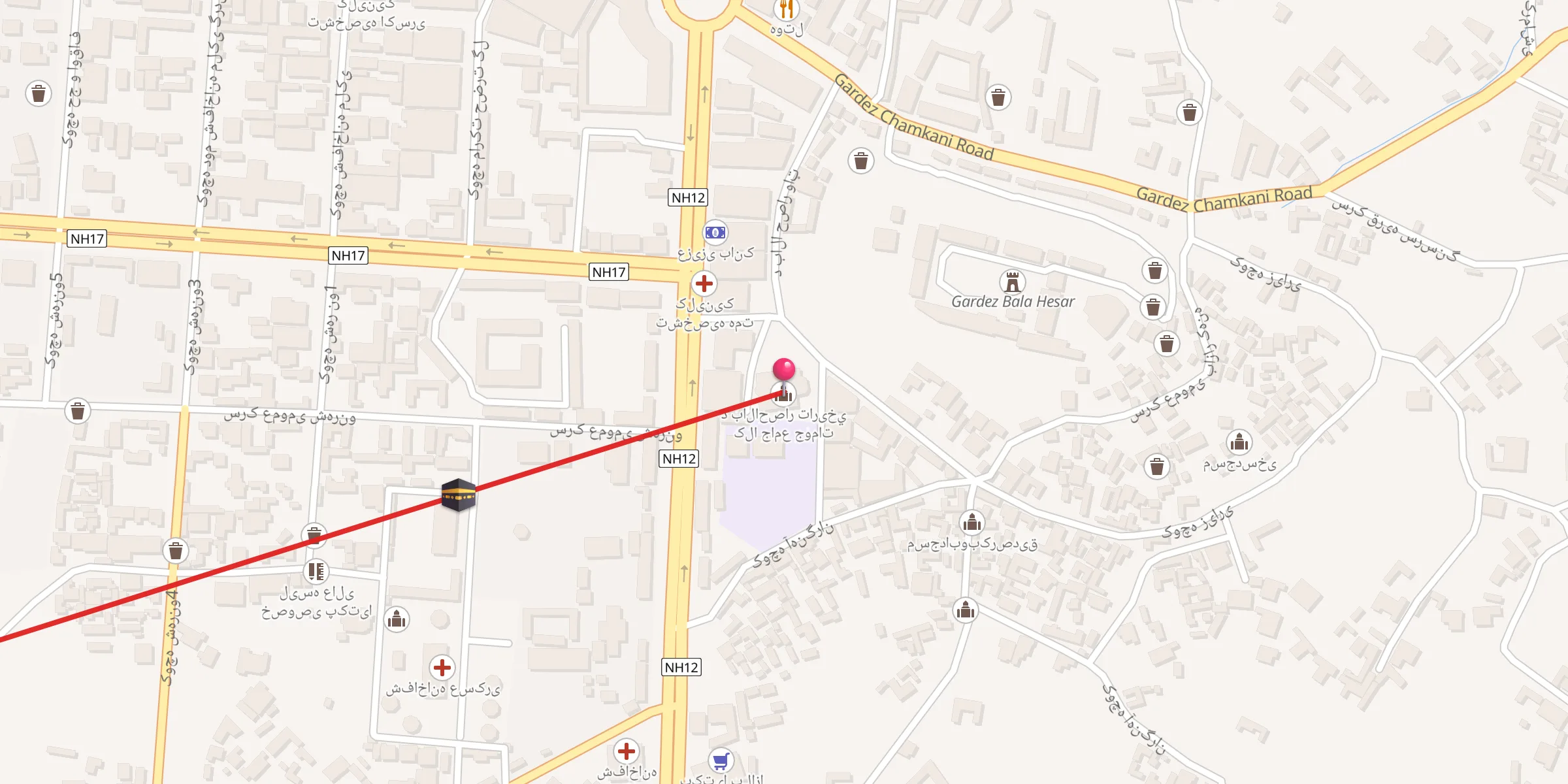 Carte de localisation : د بالاحصار تاریخي کلا جامع جومات