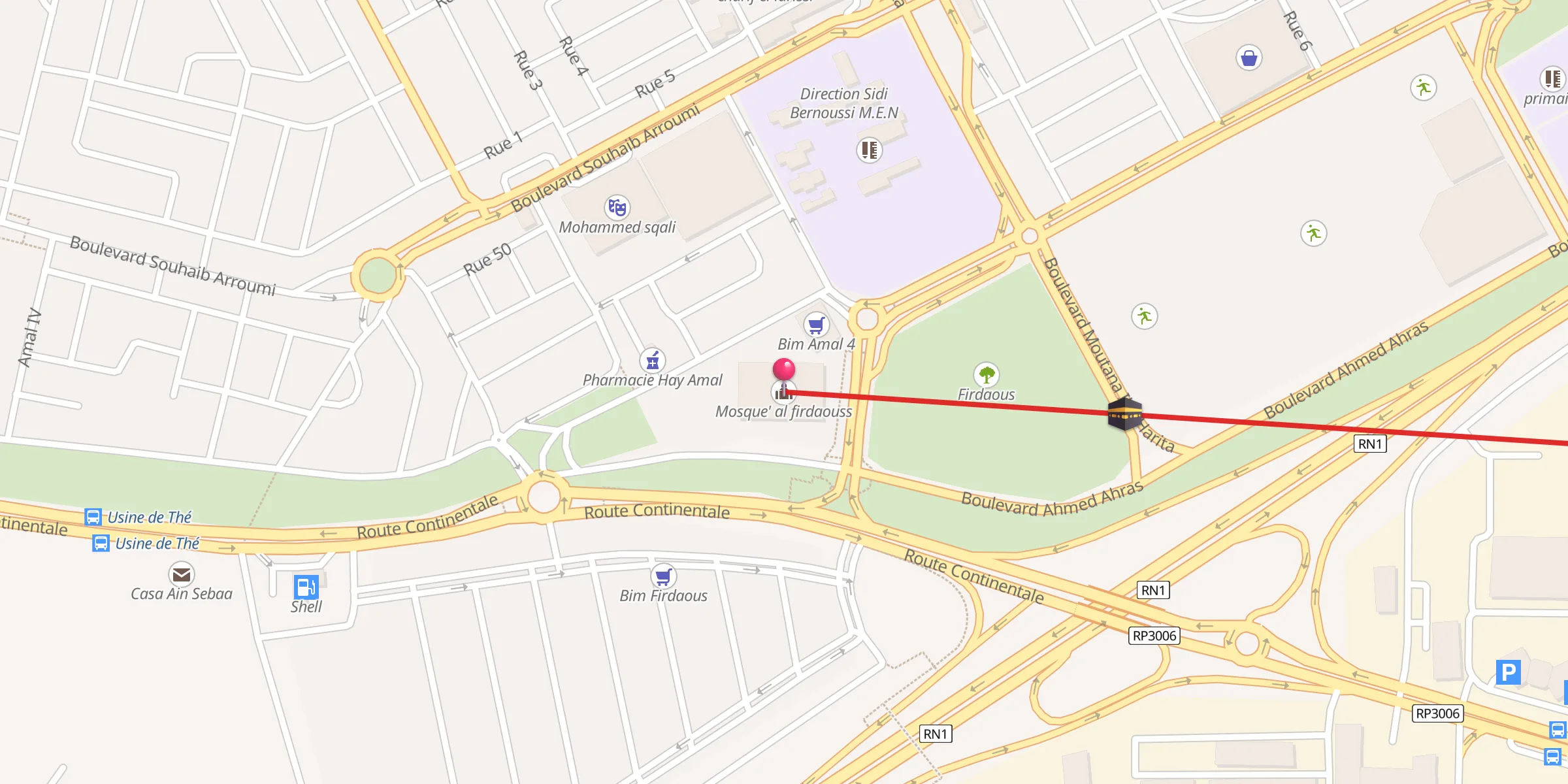 Carte de localisation : Mosque' al firdaouss