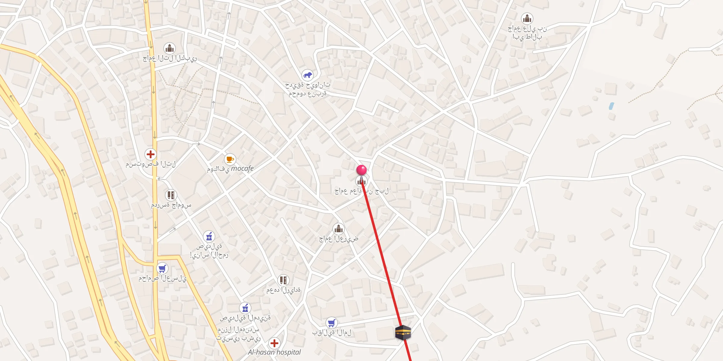 Carte de localisation : جامع معاذ بن جبل