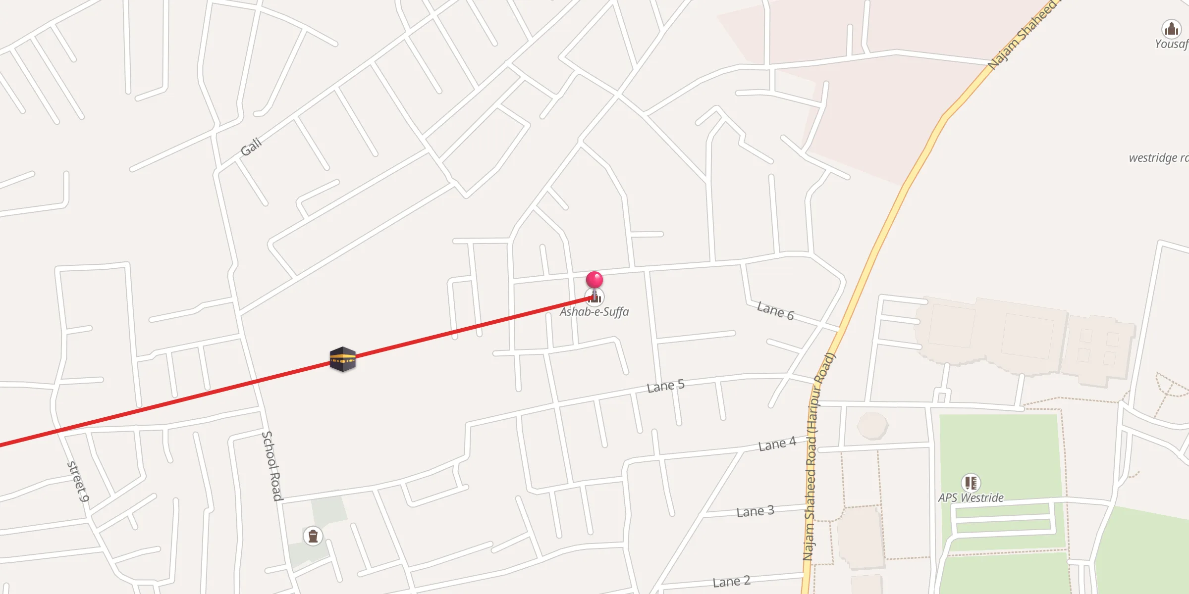 Carte de localisation : Ashab-e-Suffa
