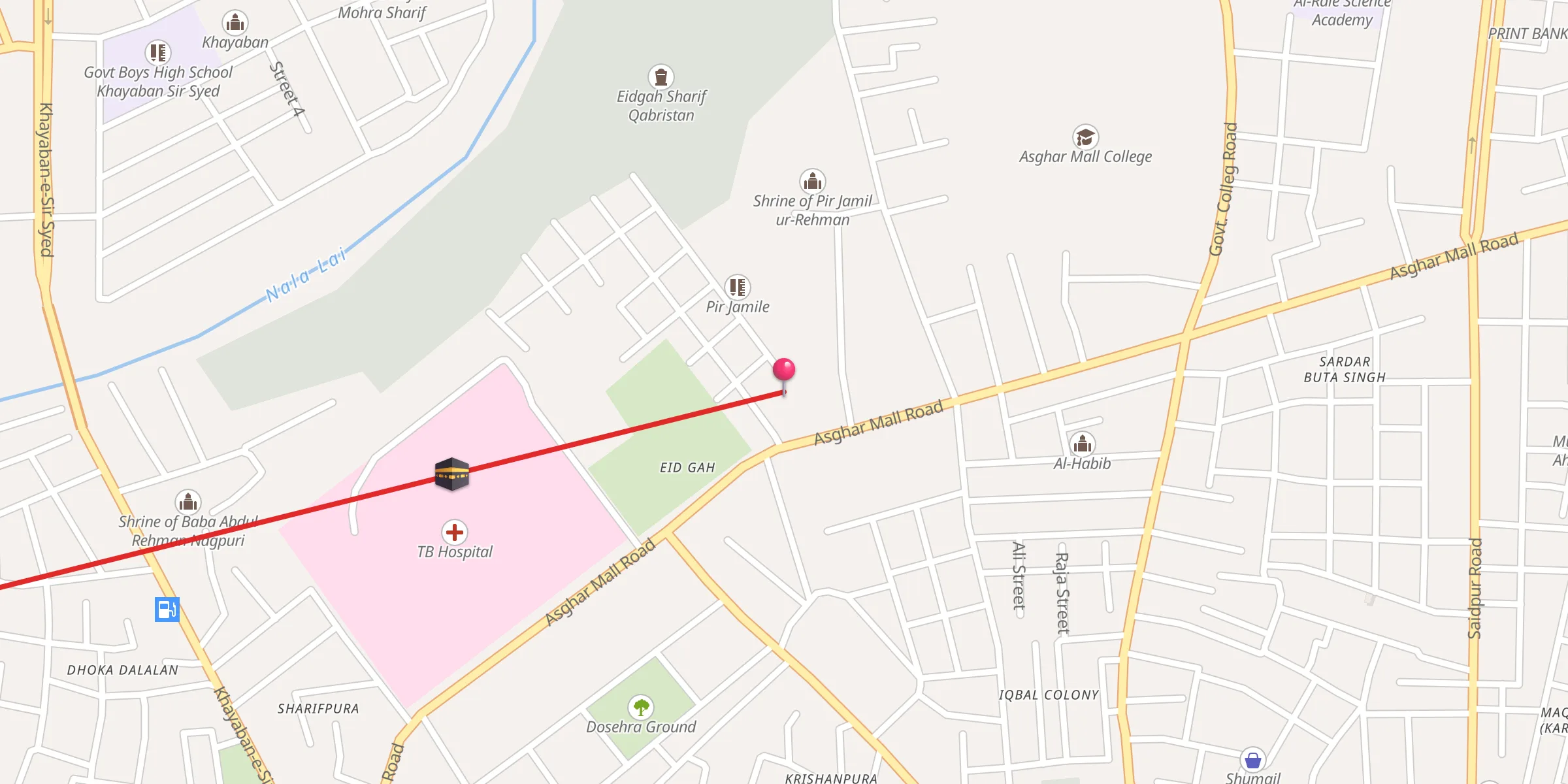 Carte de localisation : Astana Alia of Pir Mehboob ur-Rehman