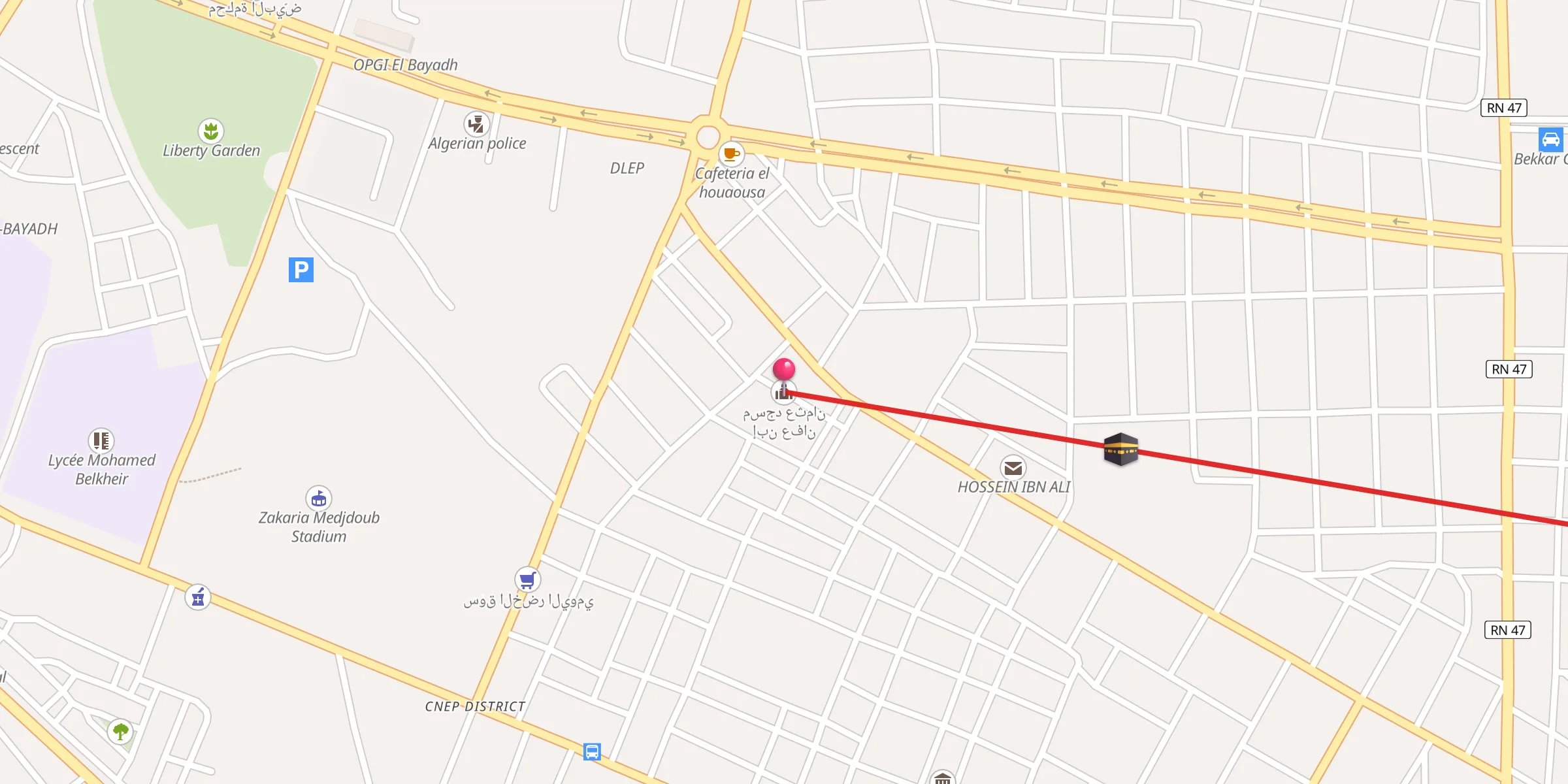 Carte de localisation : مسجد عثمان إبن عفان