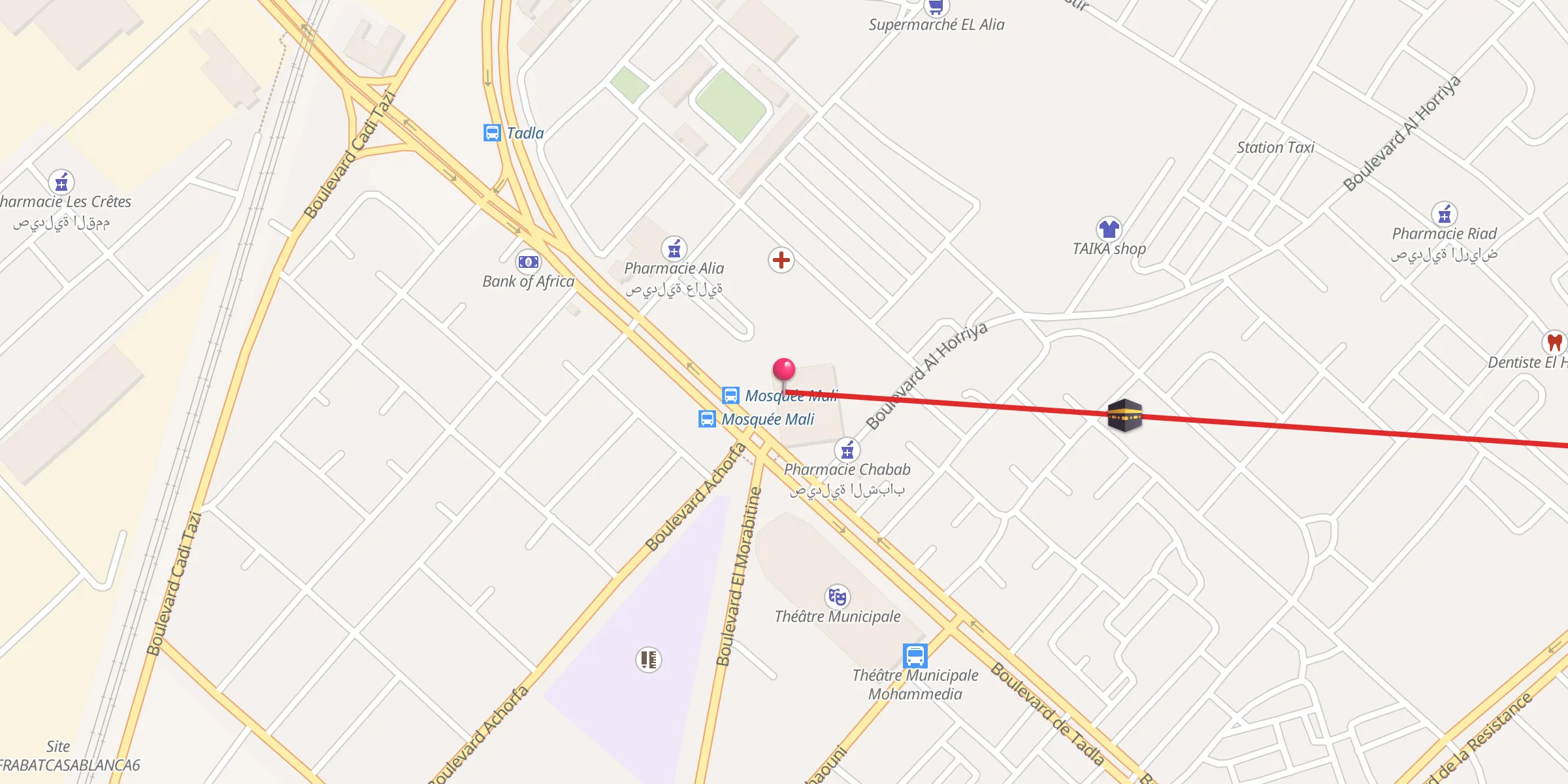 Carte de localisation : Mosquée Mali مسجد مالي