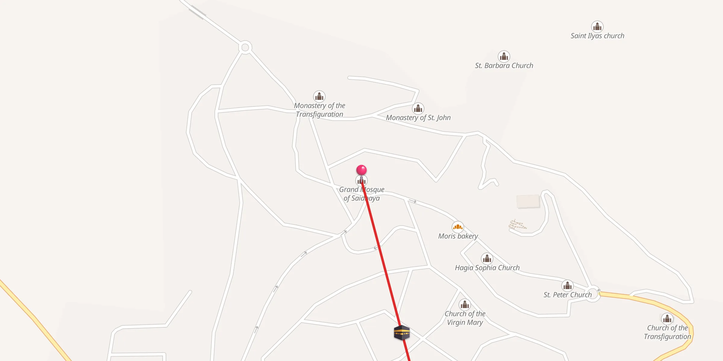 Carte de localisation : جامع صيدنايا الكبير
