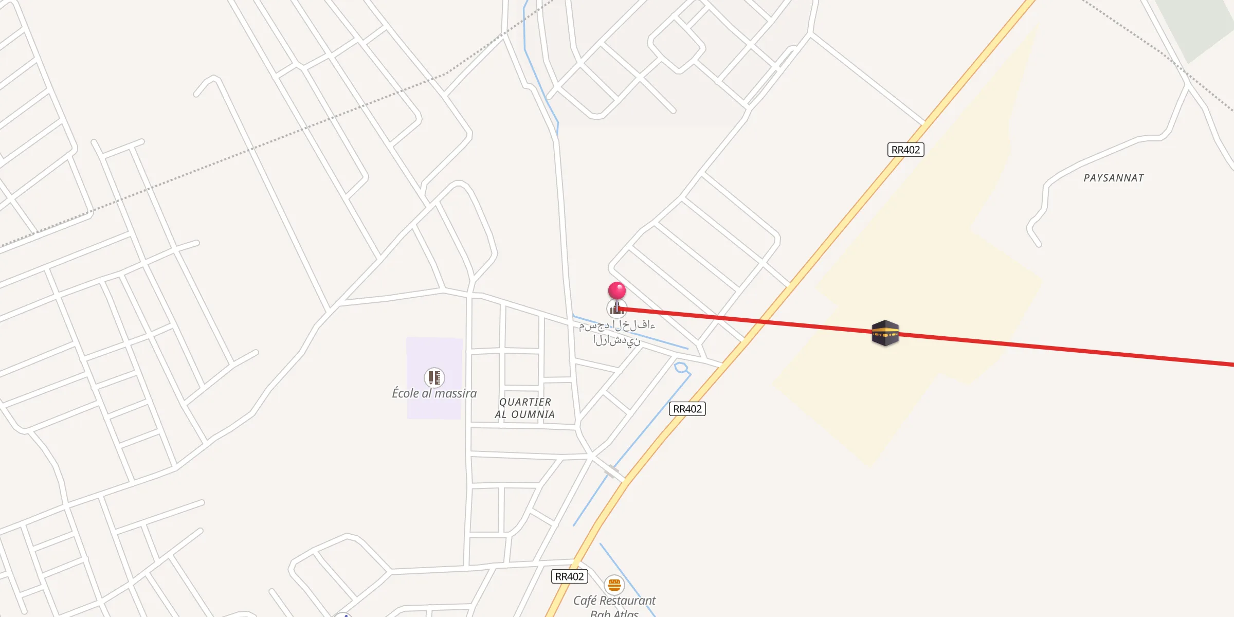 Carte de localisation : مسجد الخلفاء الراشدين