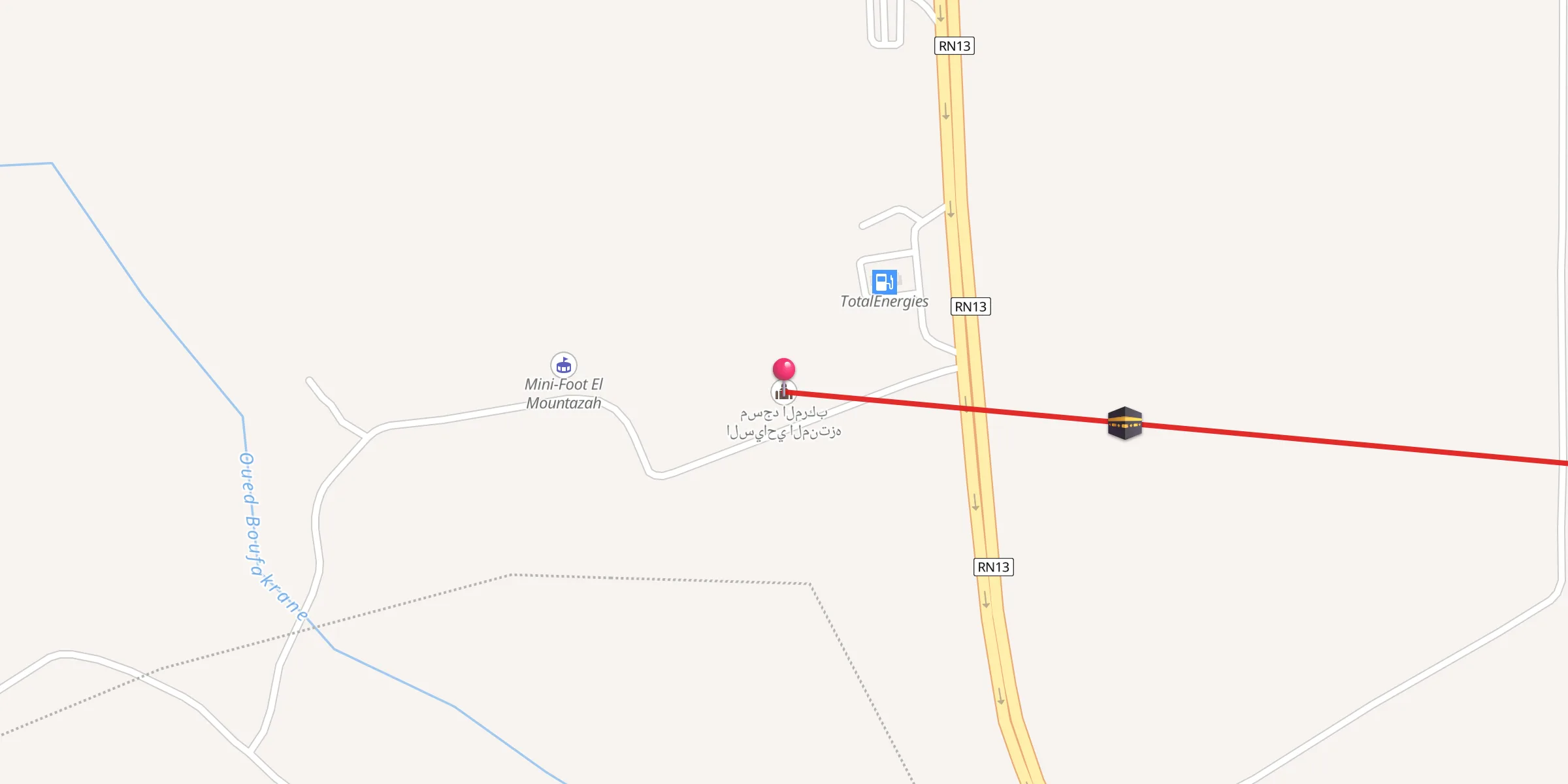 Carte de localisation : مسجد المركب السياحي المنتزه