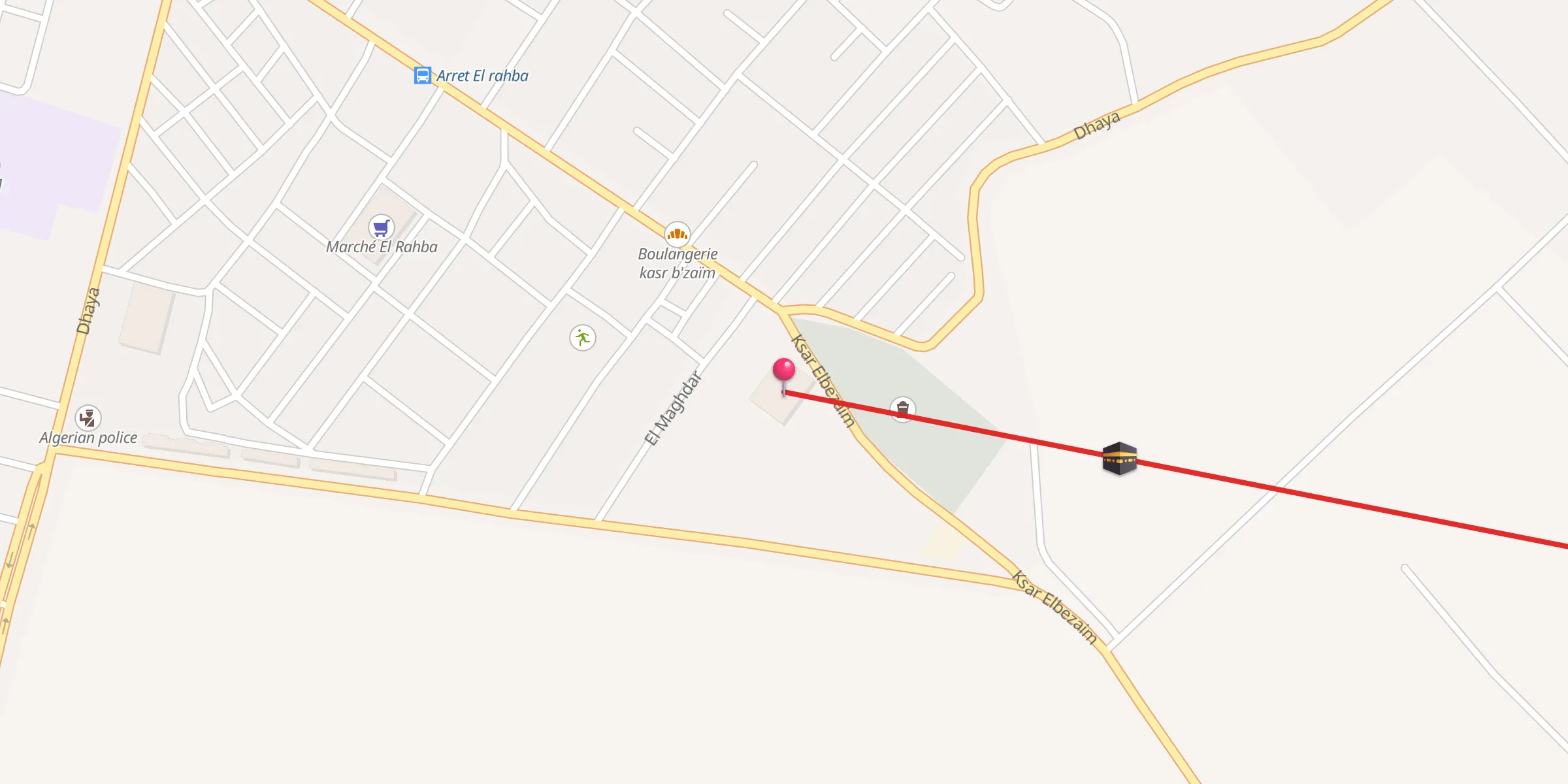 Carte de localisation : Mosquée مسجد الشهداء