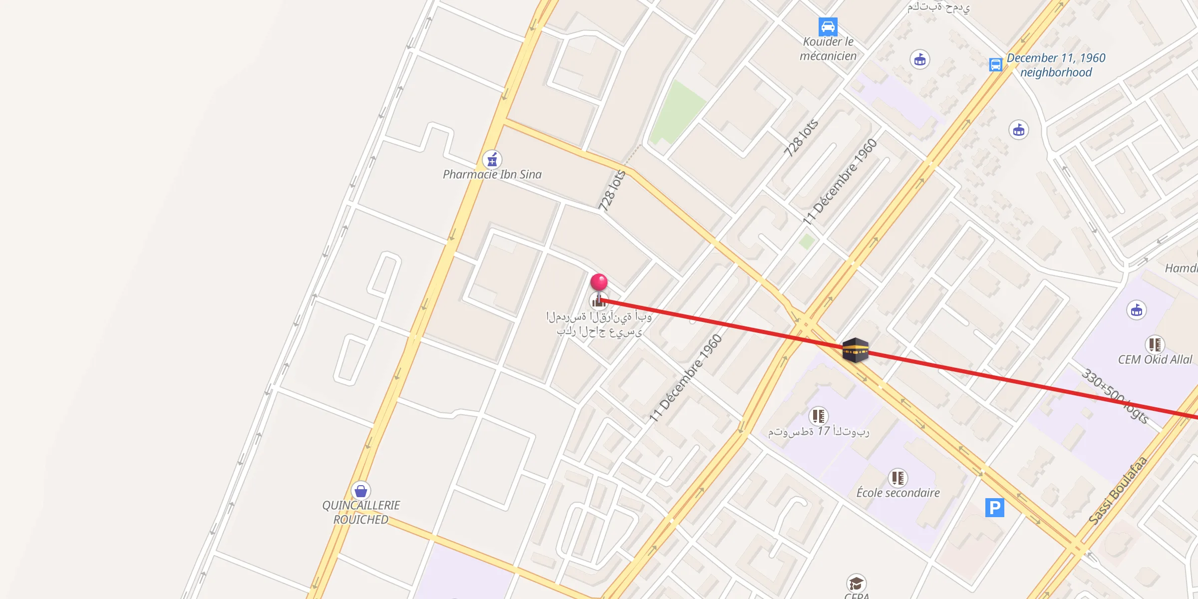 Carte de localisation : المدرسة القرآنية أبو بكر الحاج عيسى
