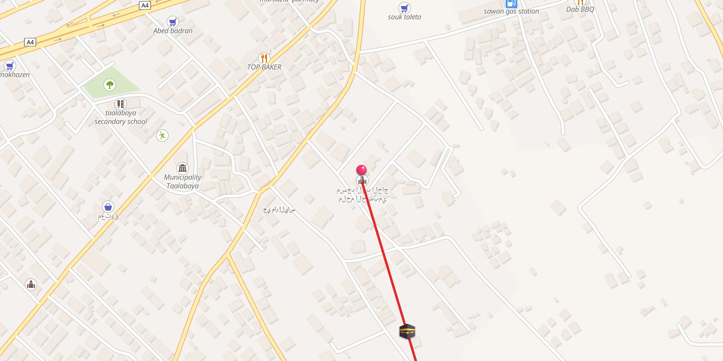 Carte de localisation : مسجد الورد الحاج ملحم الحشبمي
