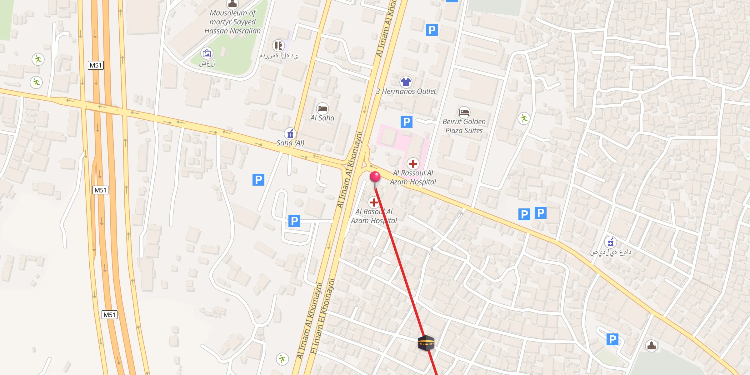 Carte de localisation : مسجد الرسول الأعظم