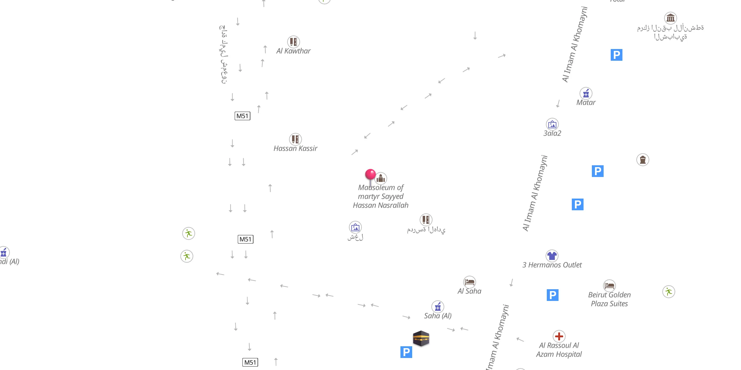 Carte de localisation : Mausoleum of martyr Sayyed Hassan Nasrallah