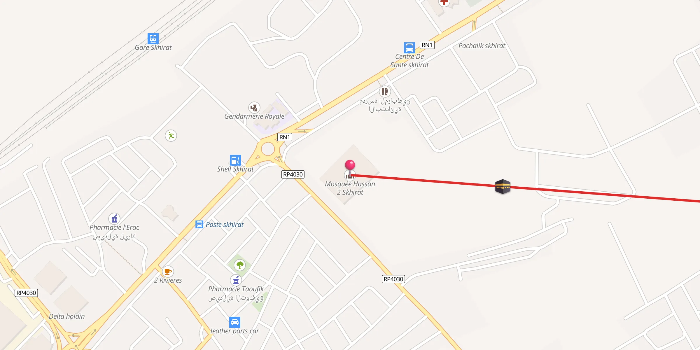 Carte de localisation : Mosquée Hassan 2 Skhirat