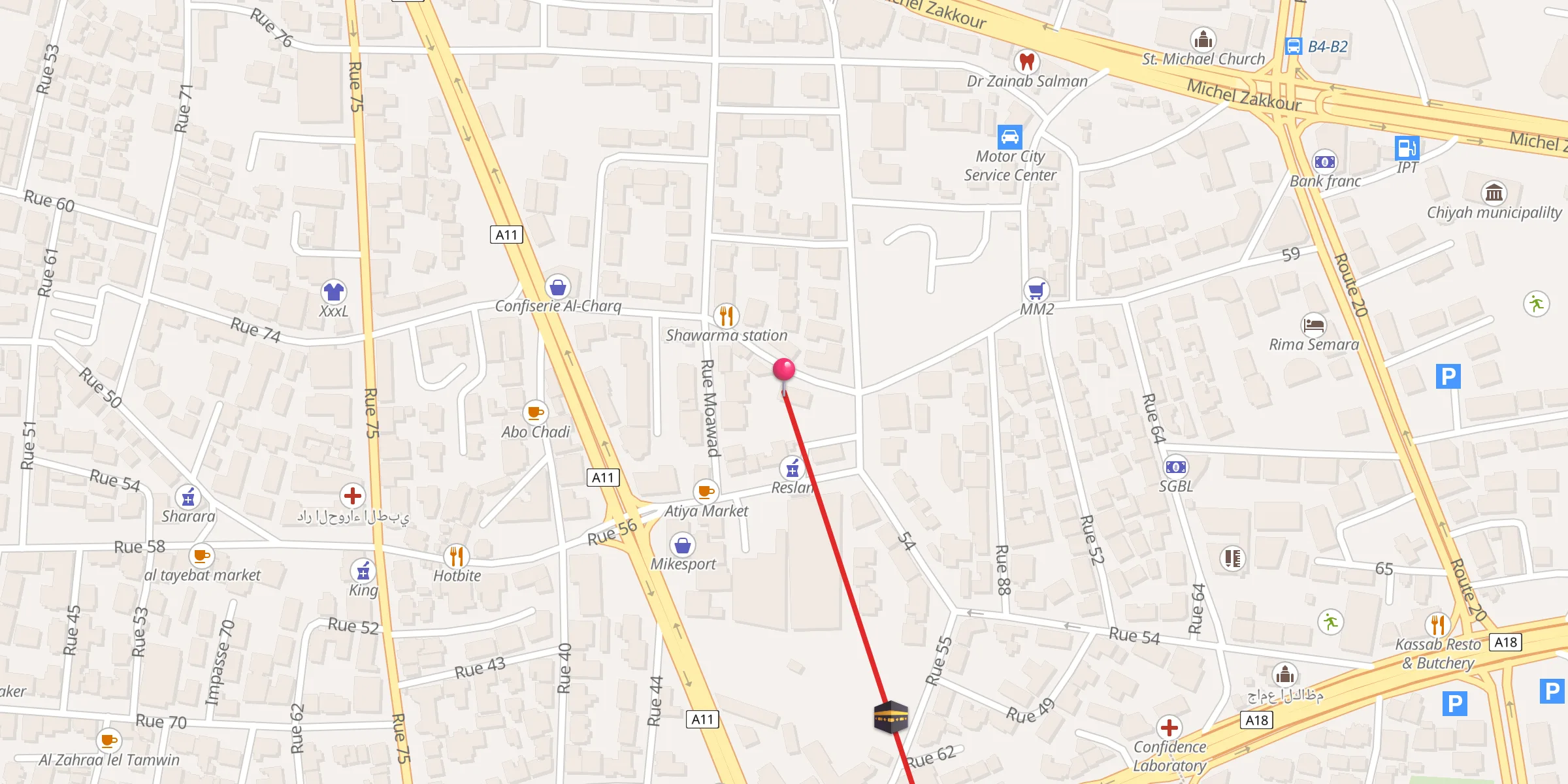 Carte de localisation : عزاء عاشوراء بالضاحيه الجنوبيه