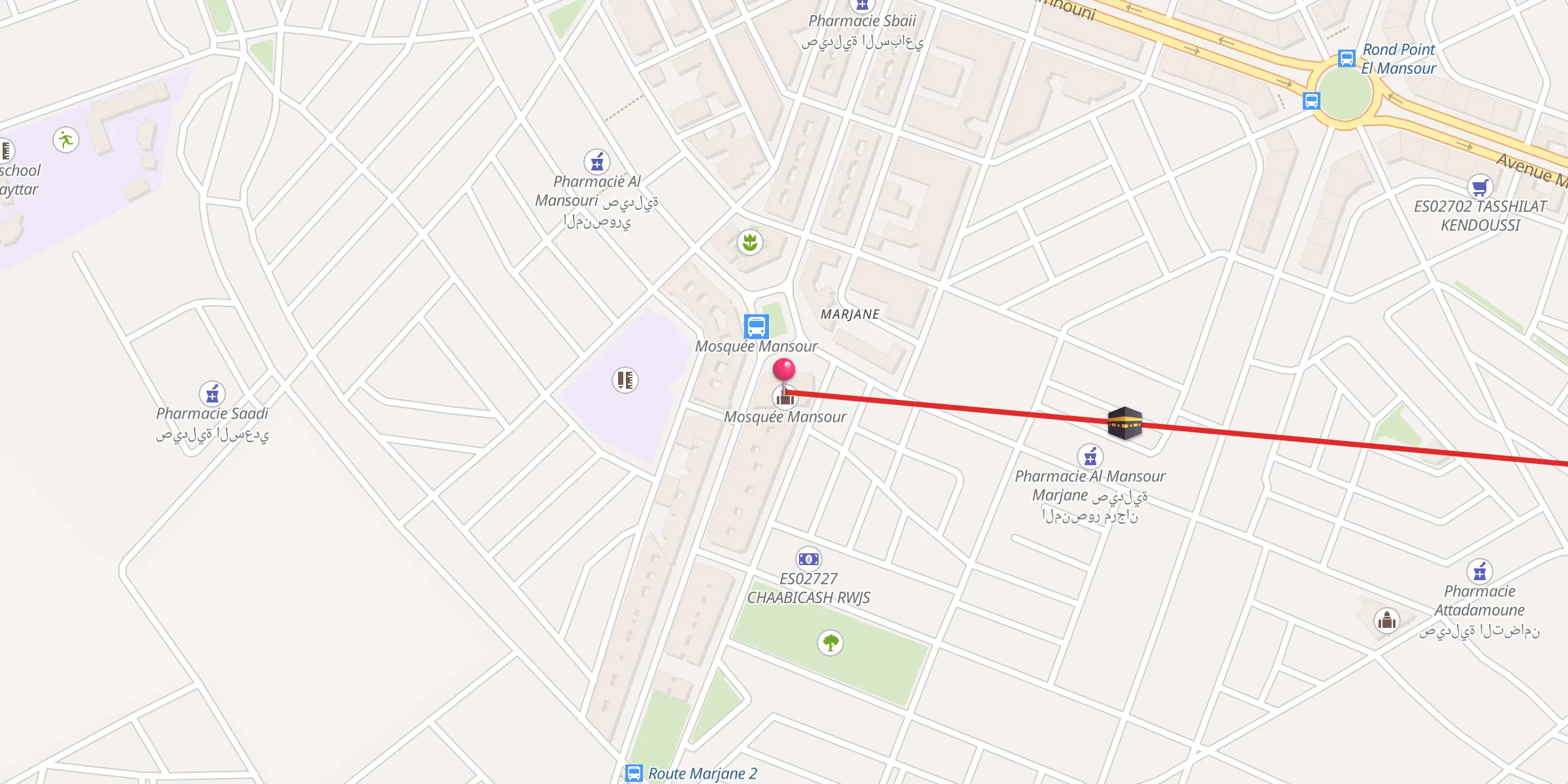 Carte de localisation : Mosquée Mansour