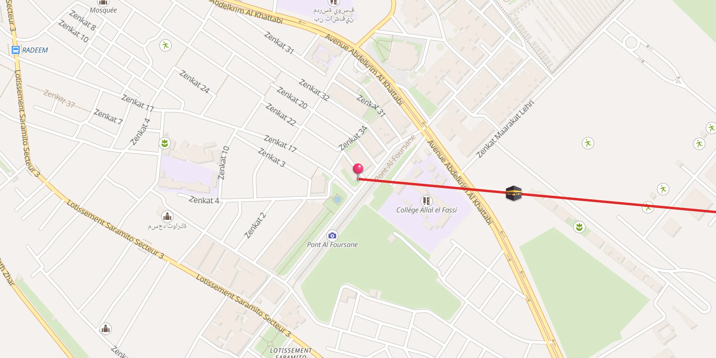 Carte de localisation : Association Alfoursane Saramito 4 جمعية الفرسان سراميك