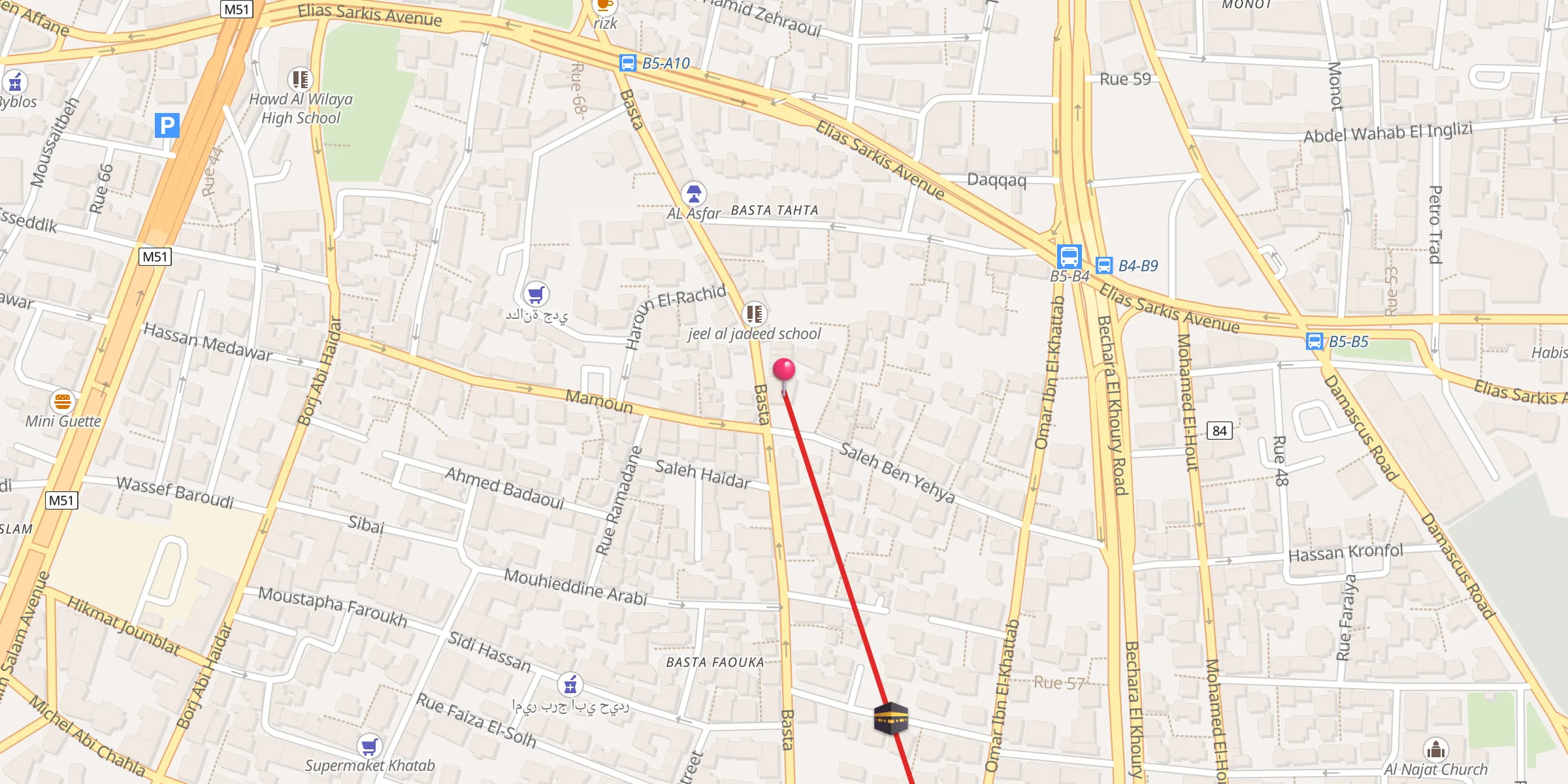 Carte de localisation : Basta Al Fawqua Mosque