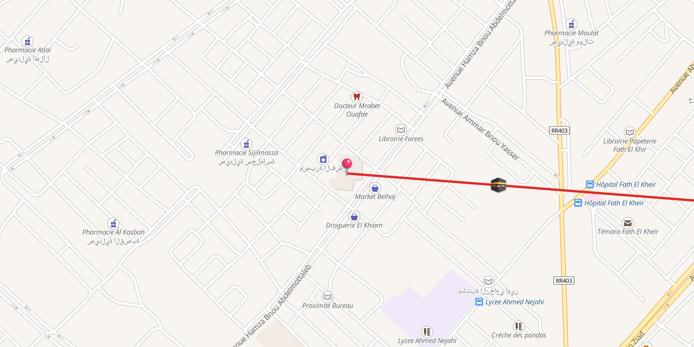 Carte de localisation : مسجد حمزة بن عبد المطلب