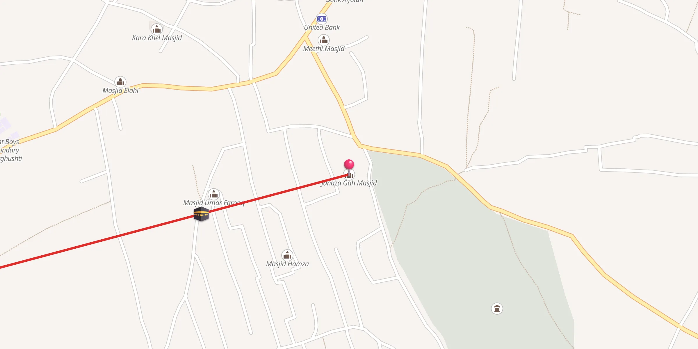 Carte de localisation : Janaza Gah Masjid