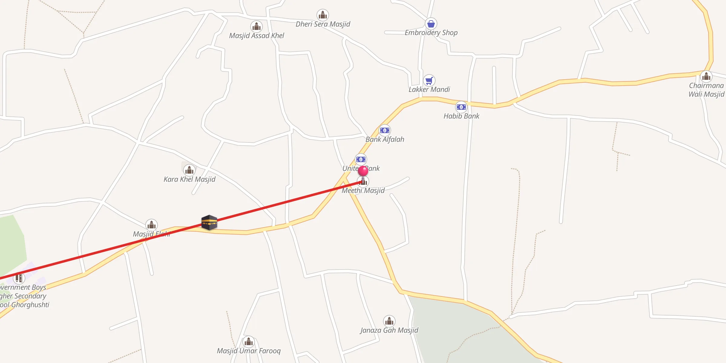 Carte de localisation : Meethi Masjid