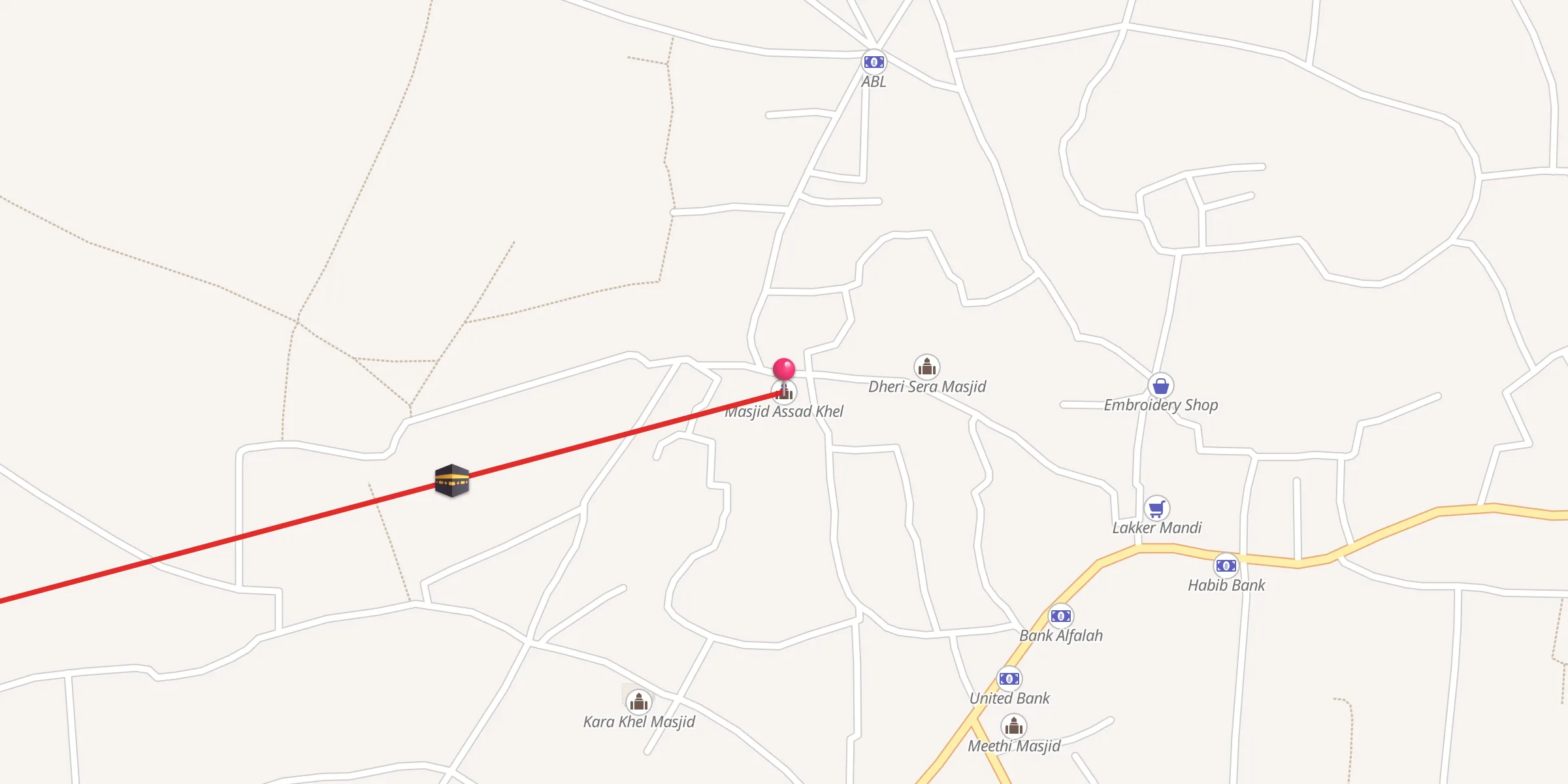 Carte de localisation : Masjid Assad Khel