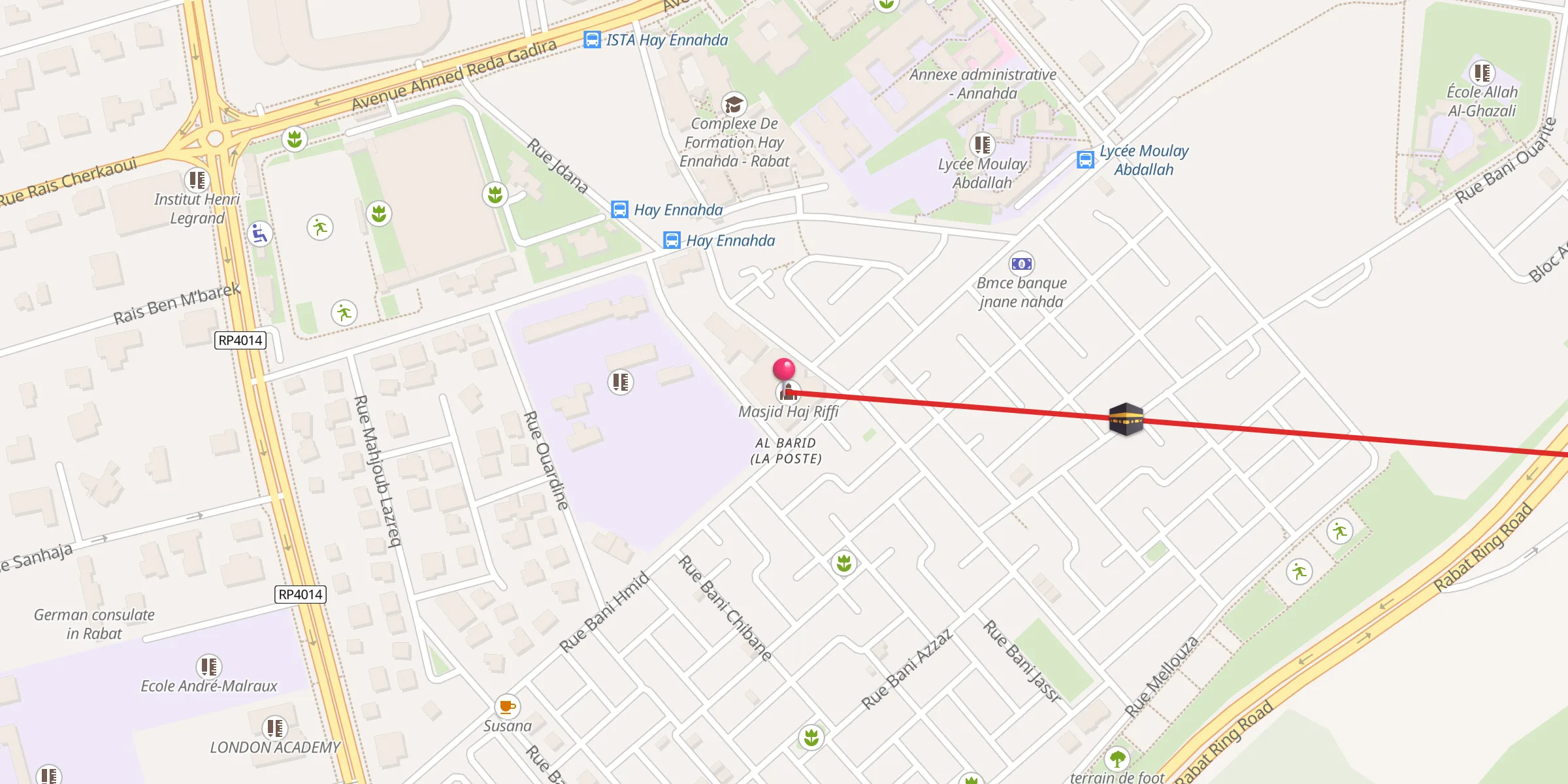 Carte de localisation : Masjid Haj Riffi مسجد الحاج الريفي