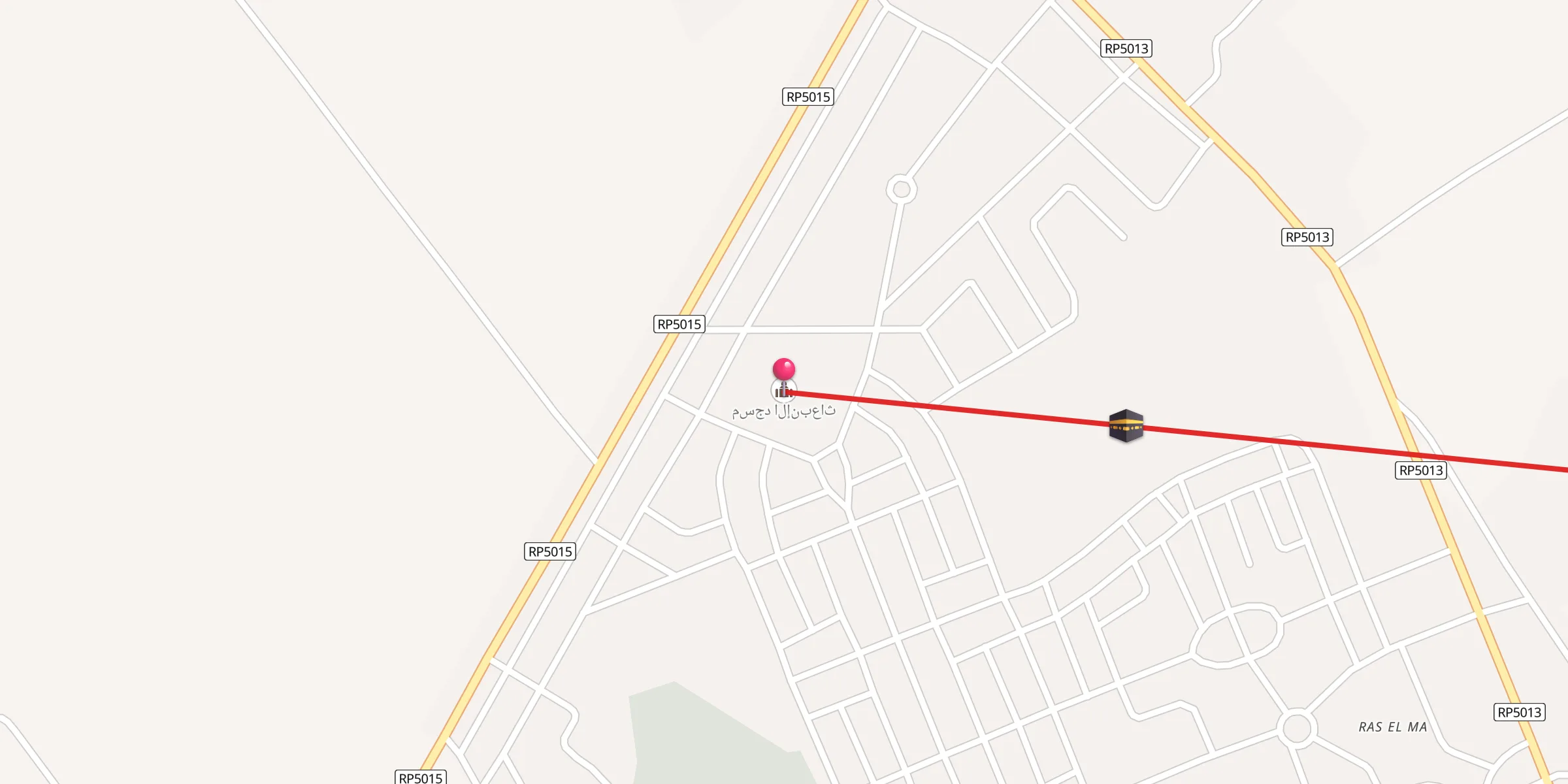Carte de localisation : مسجد الإنبعاث