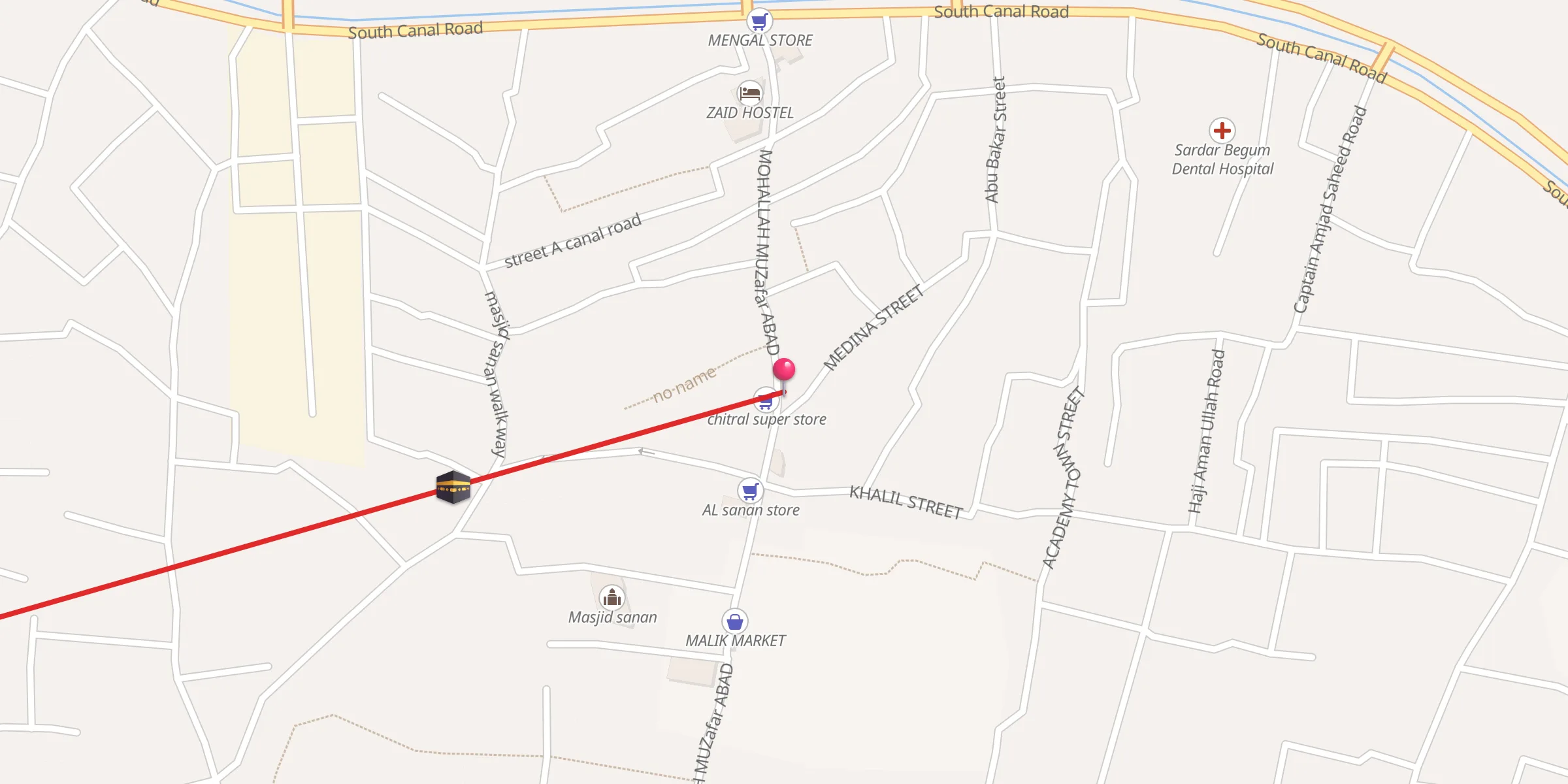 Carte de localisation : MEDINA masjid ( muzafarabad)