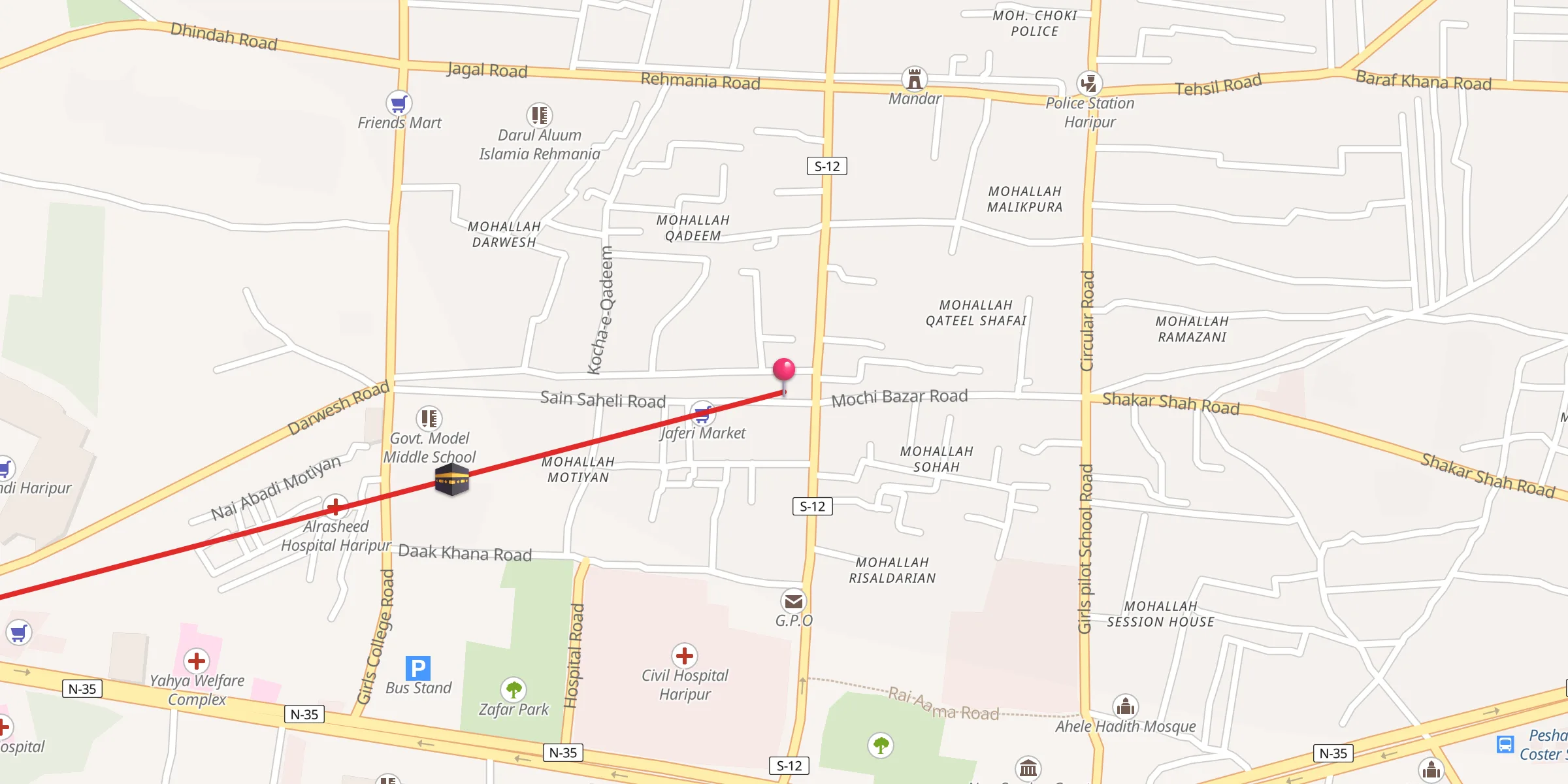 Carte de localisation : Chowk Jameha Masjid