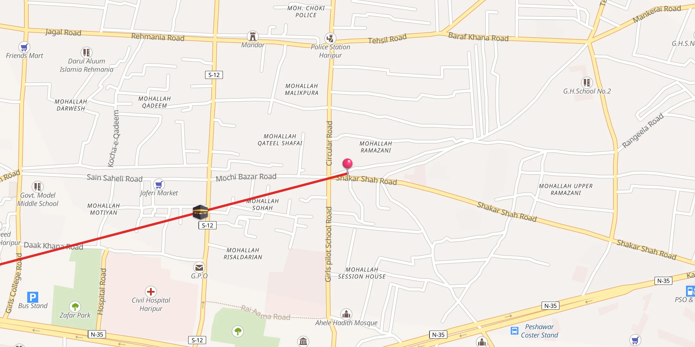 Carte de localisation : Masjid Fawara Haripur