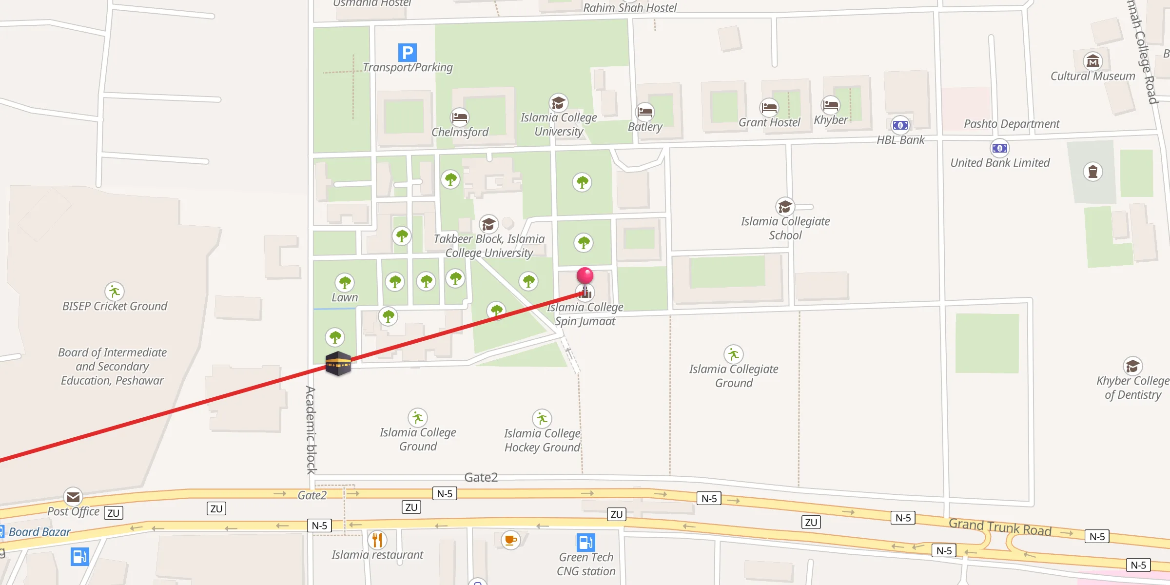 Carte de localisation : Islamia College Spin Jumaat