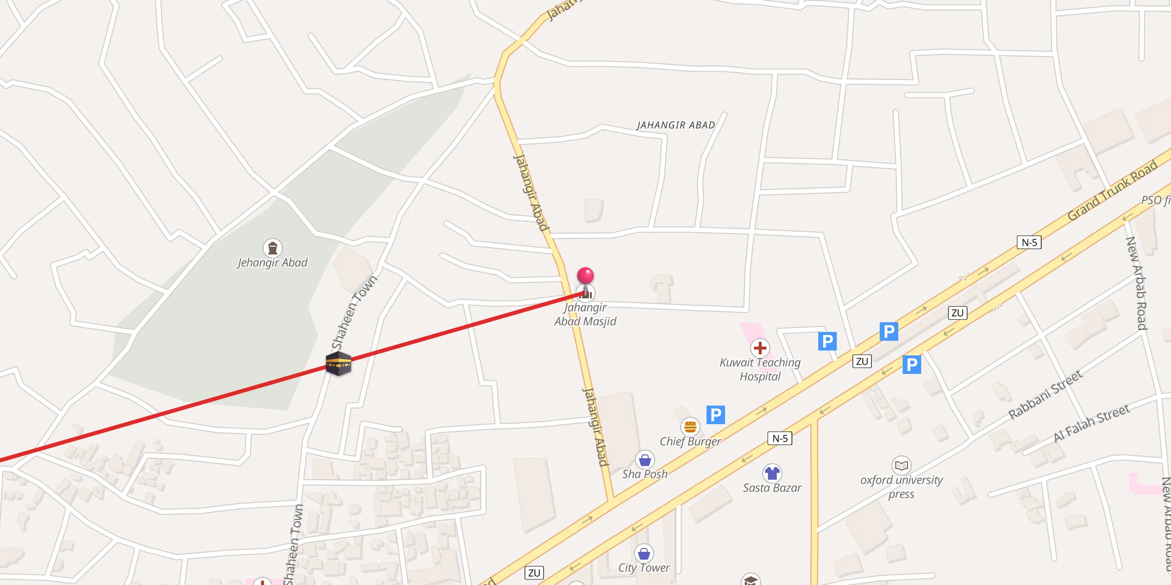 Carte de localisation : Jahangir Abad Masjid
