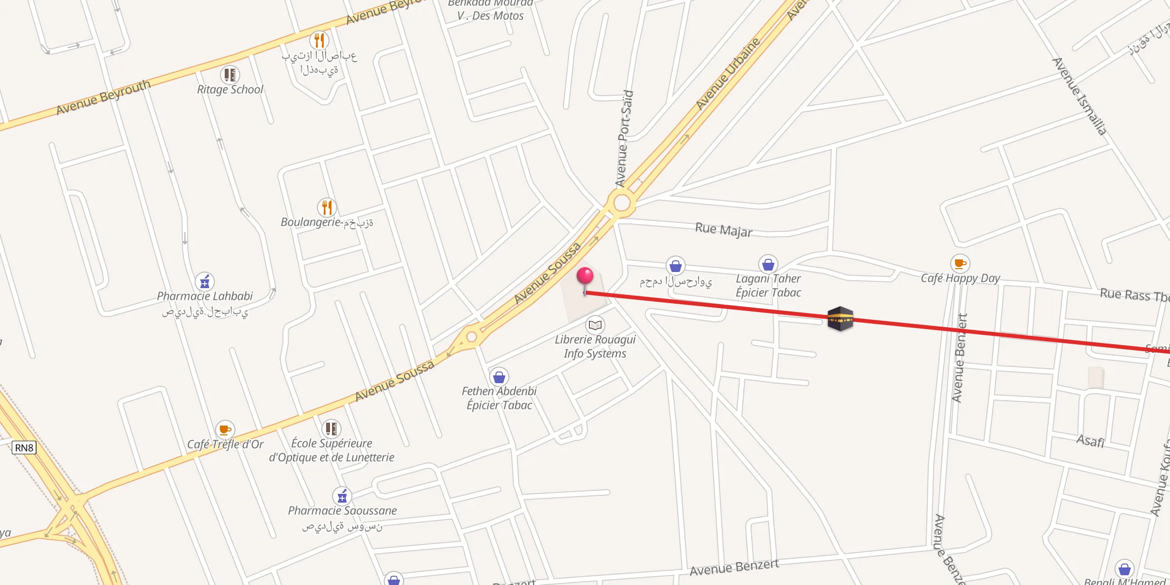 Carte de localisation : Mosquée Saad Ibn Abi Wakkas مسجد سعد بن أبي وقاص