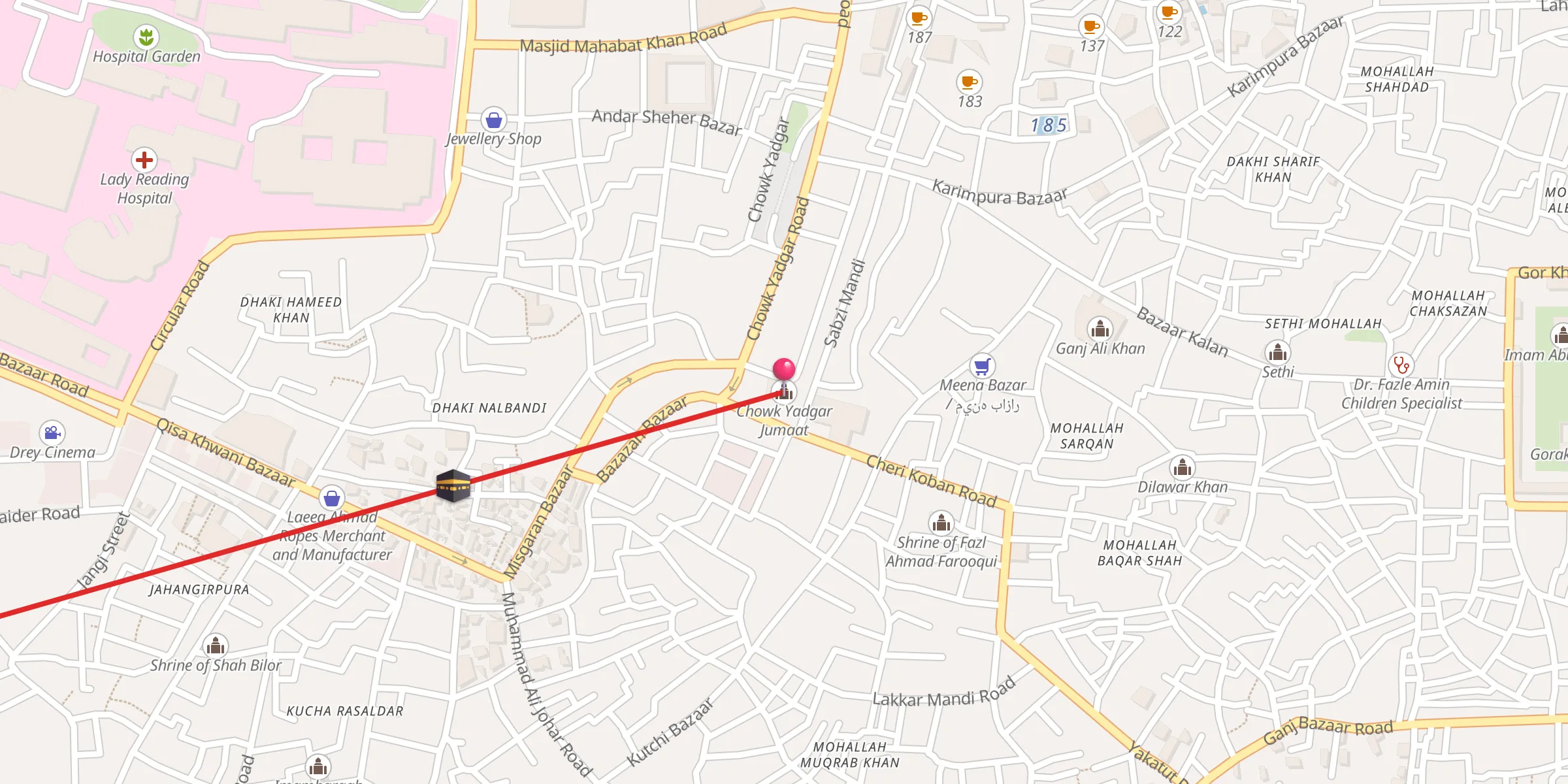 Carte de localisation : Chowk Yadgar Jumaat