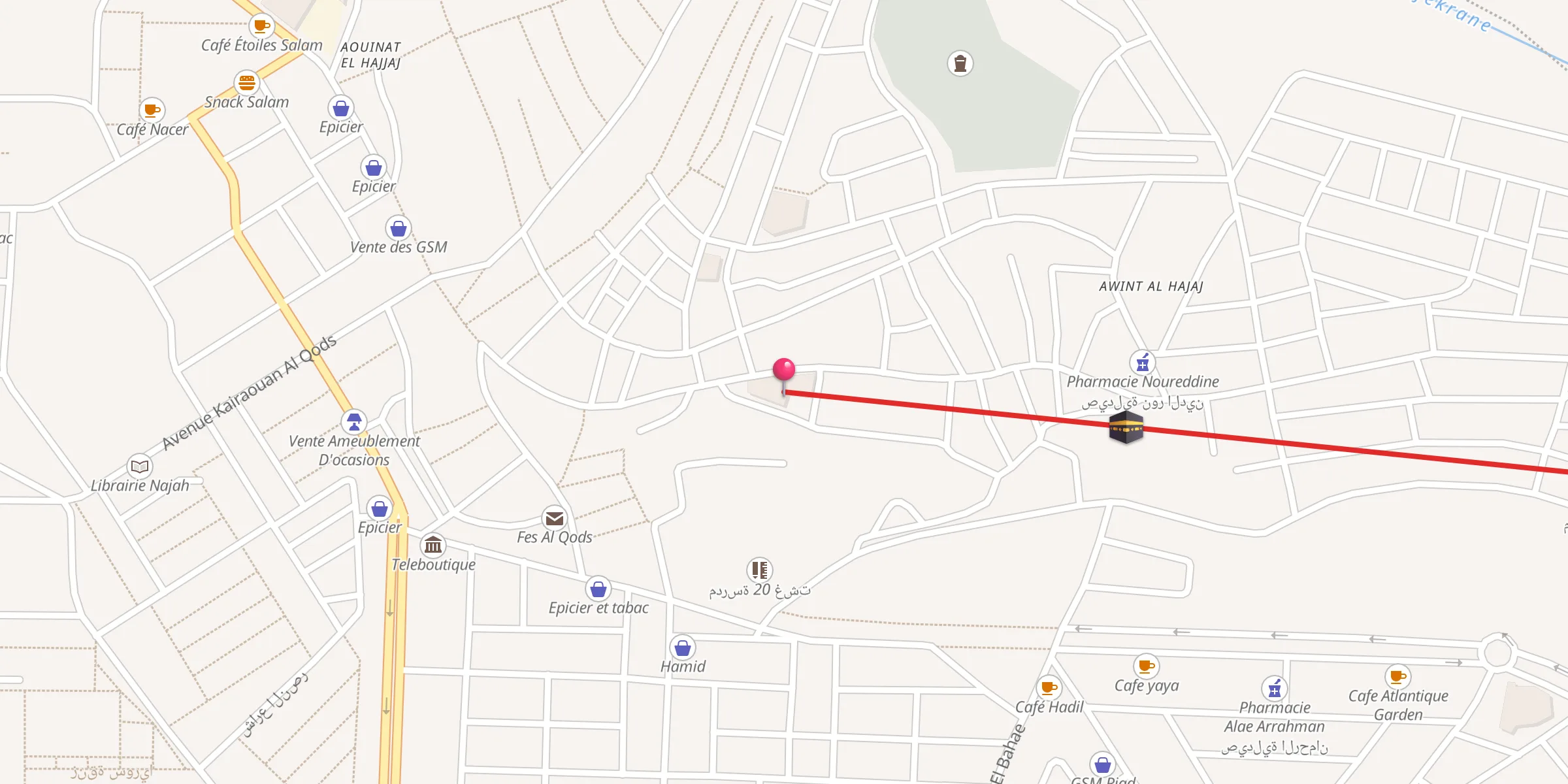 Carte de localisation : Mosquée Meriem Borkaoui
