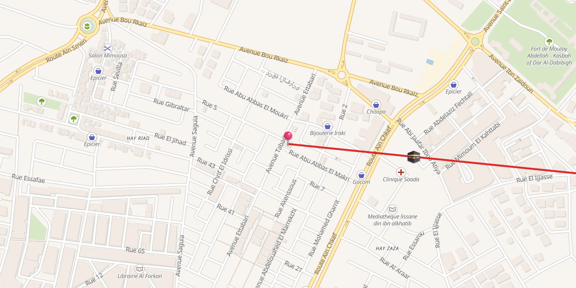 Carte de localisation : Mosquée Omar ibn el Khattab