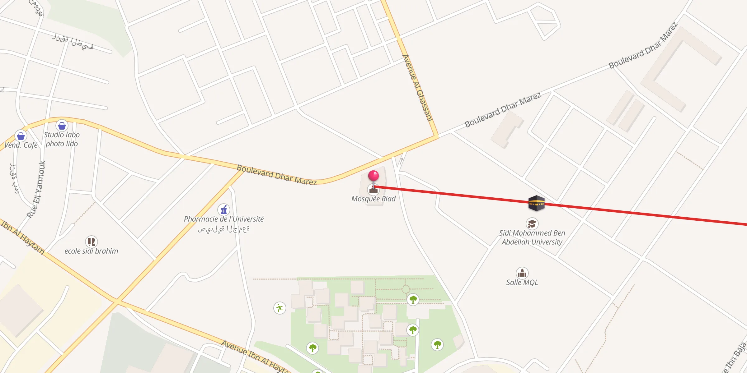 Carte de localisation : Mosquée Riad مسجد الرياض