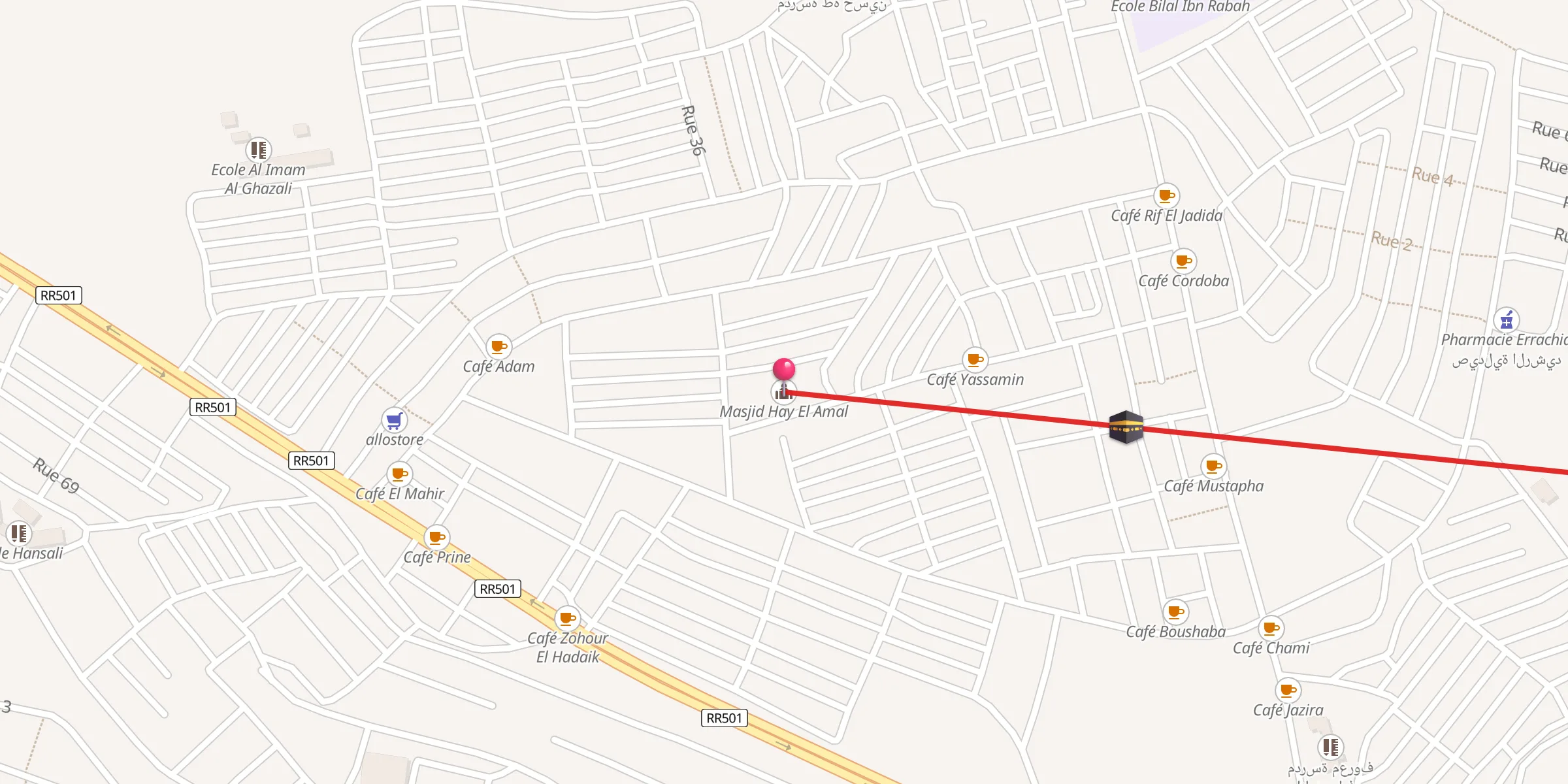 Carte de localisation : Masjid Hay El Amal