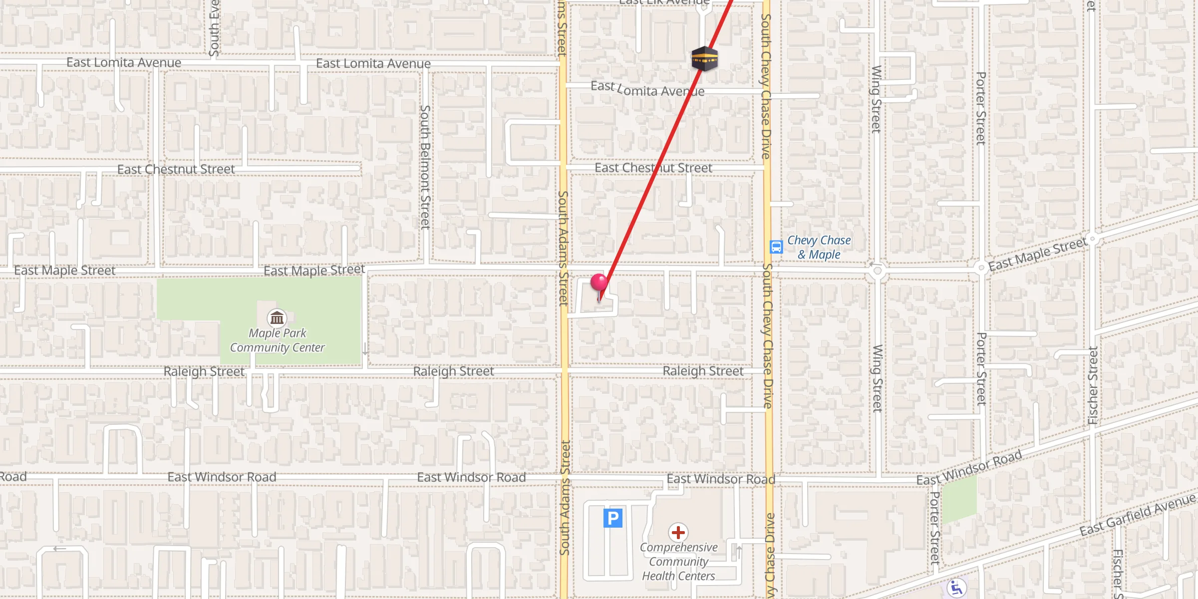 Carte de localisation : Islamic Center of Glendale