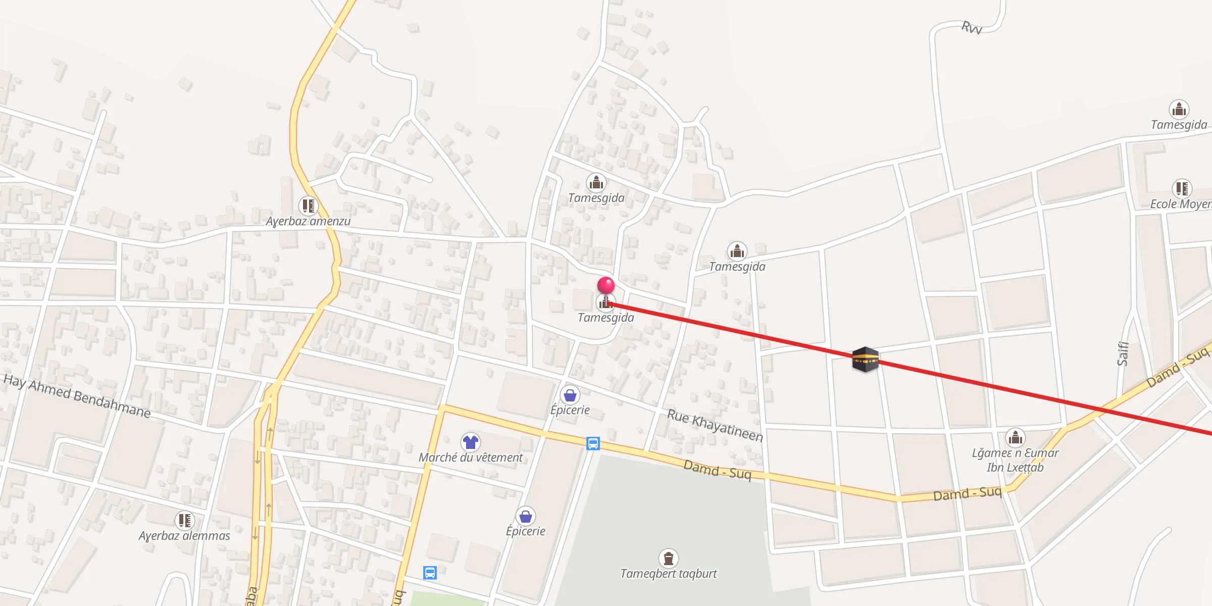 Carte de localisation : مسجد الرأس